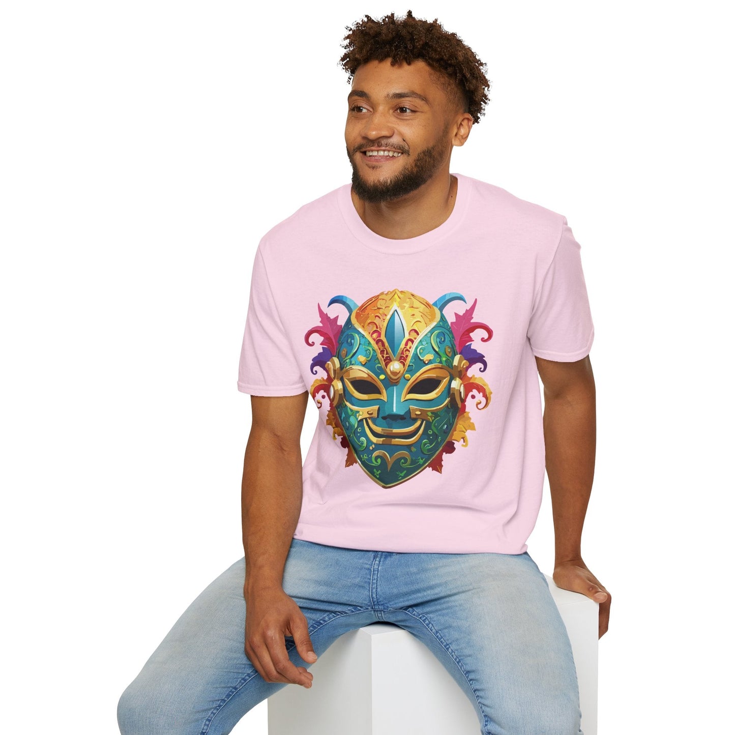 Mask Graphic Unisex Cotton Masquerade Design Artwork Tee 13
