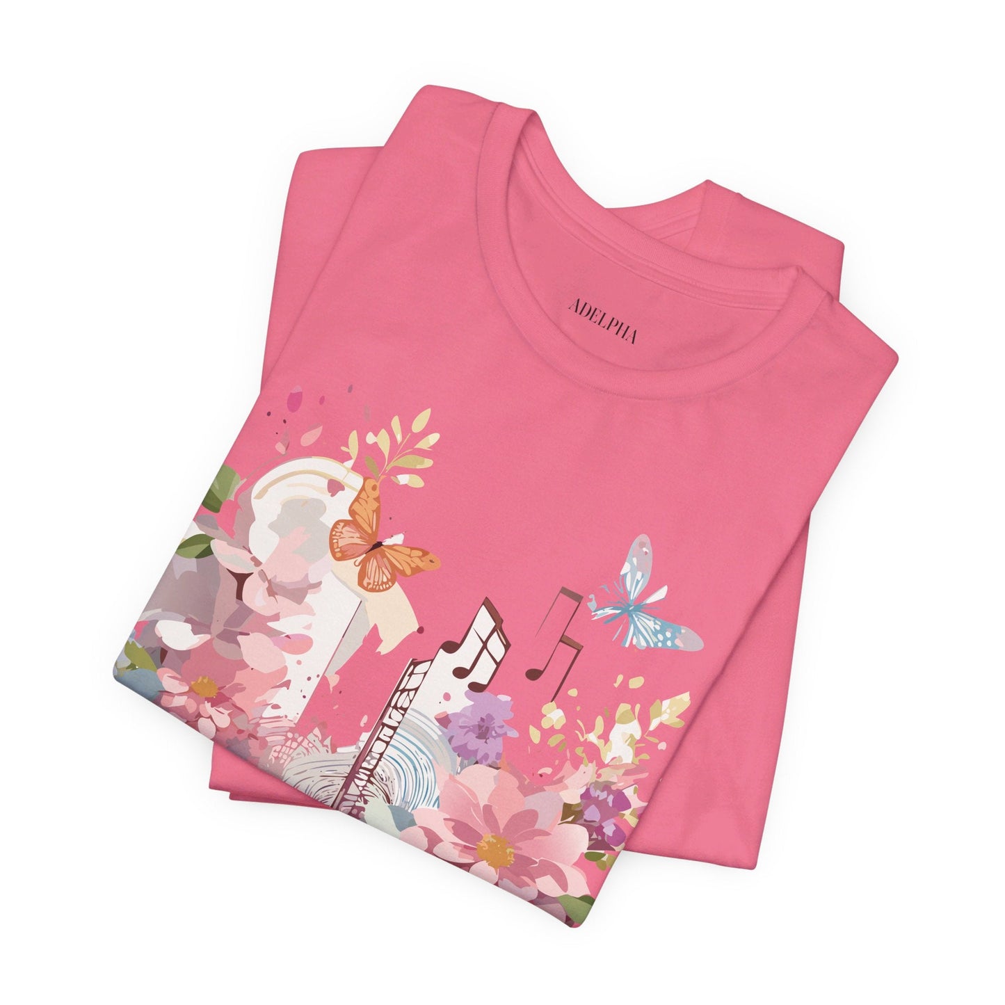Music Graphic Unisex 100 Cotton Vintage Art with Musical Elements Tee 122