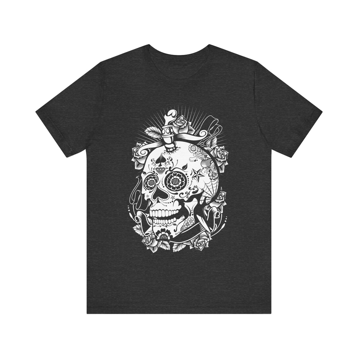Skull Graphic Unisex Cotton Bella+Canvas Tee with Art Design