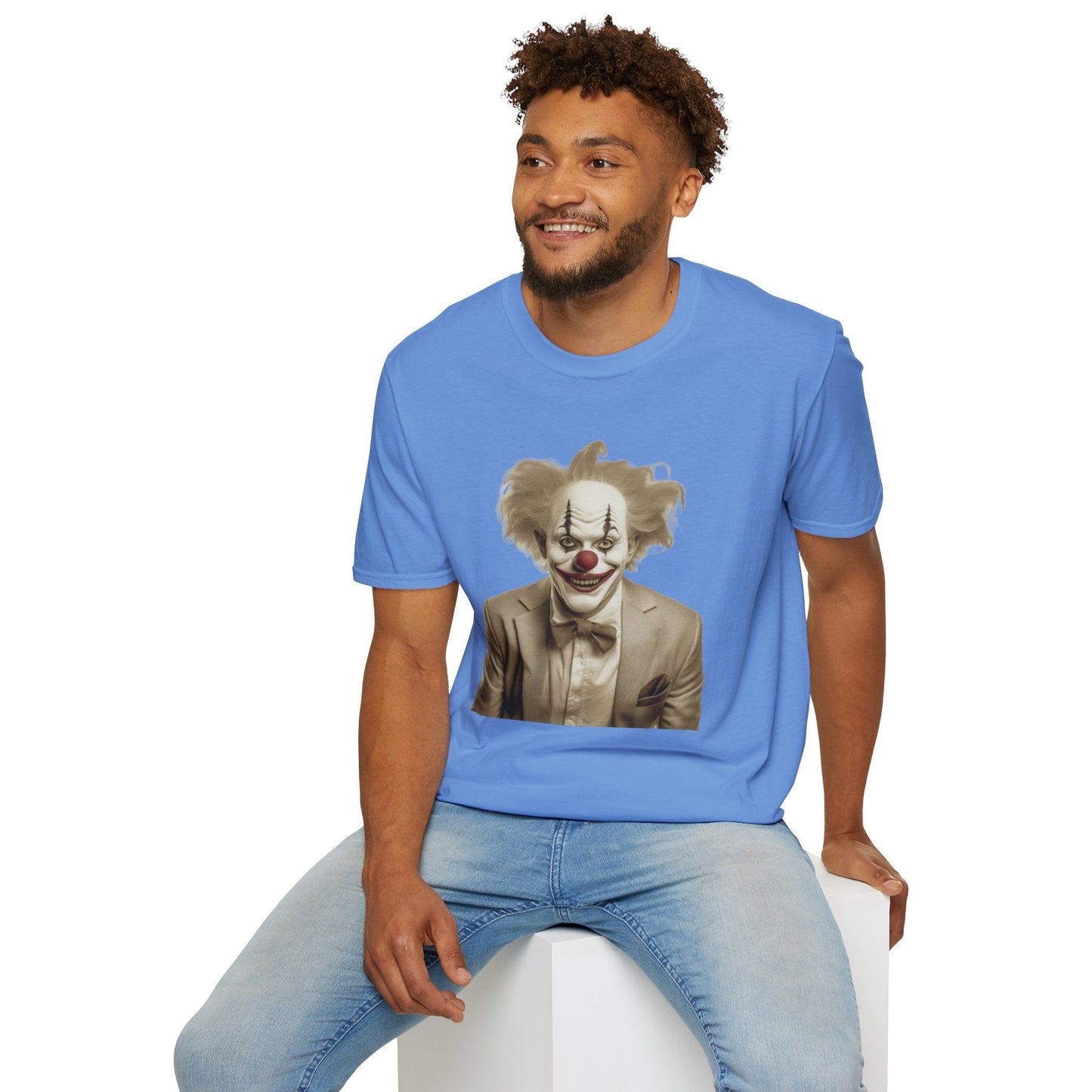 Unisex Clown Shirt Funny Man Circus Tee Softstyle 64000 Cotton Gildan Tee Lightweight Breathable