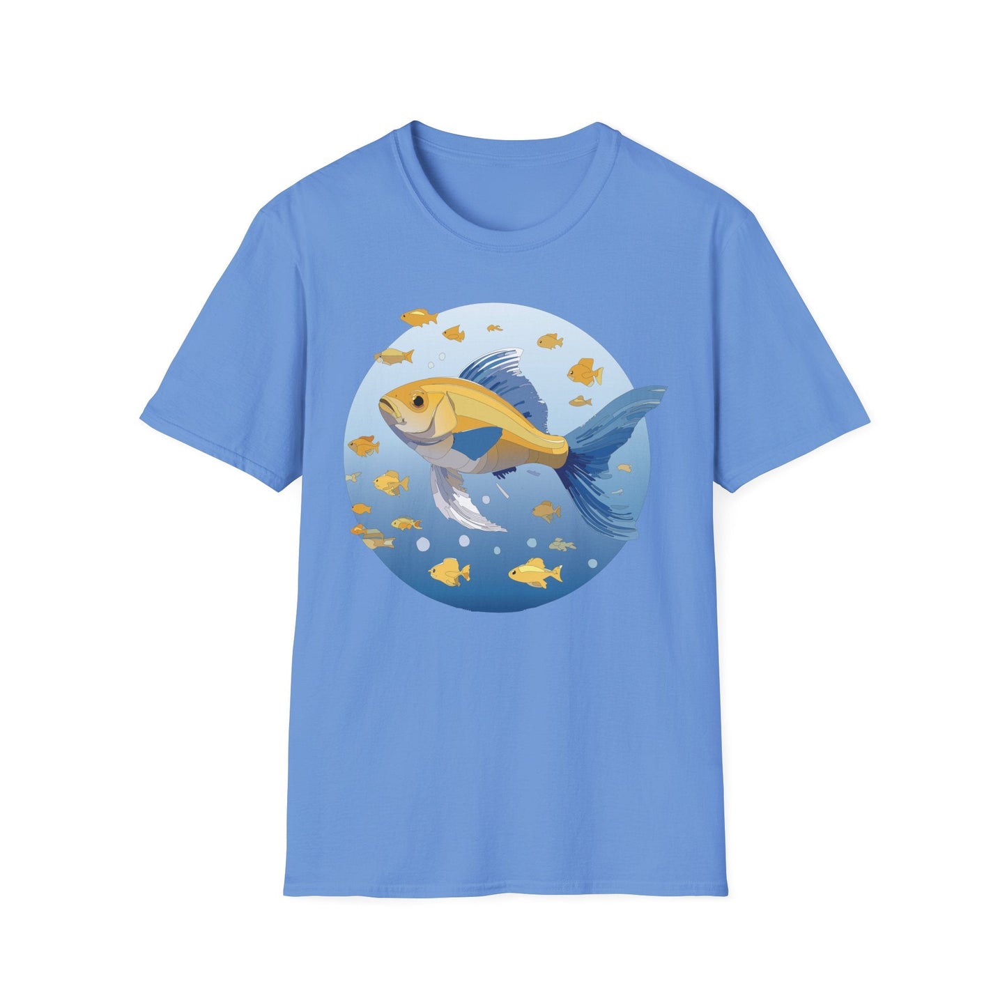 Fish Art Graphic Tee Shirt For Men And Women Unisex Cotton Softstyle Tee With Fish Artwork Design