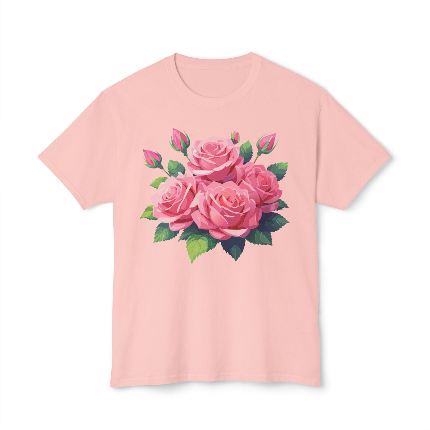 Unisex Floral T Shirt With Vintage Flowers Art Print Cotton Tee USA Made Premium Comfort