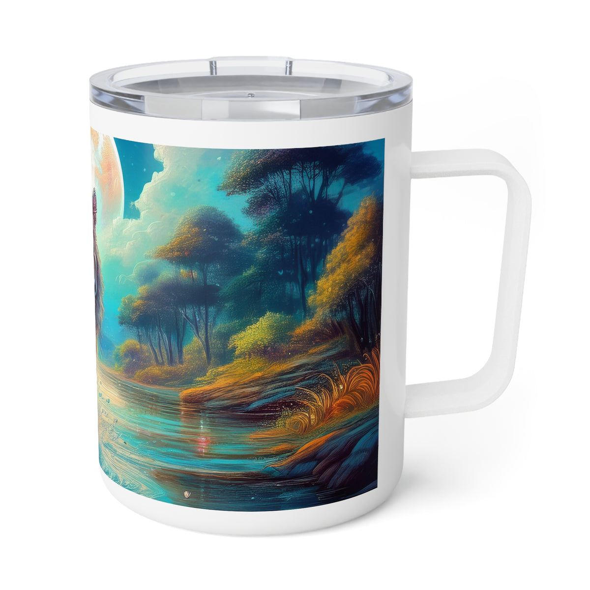 20 Art Design Insulated Coffee Mug Clear Lid 10oz Insulated Coffee Mug 10oz