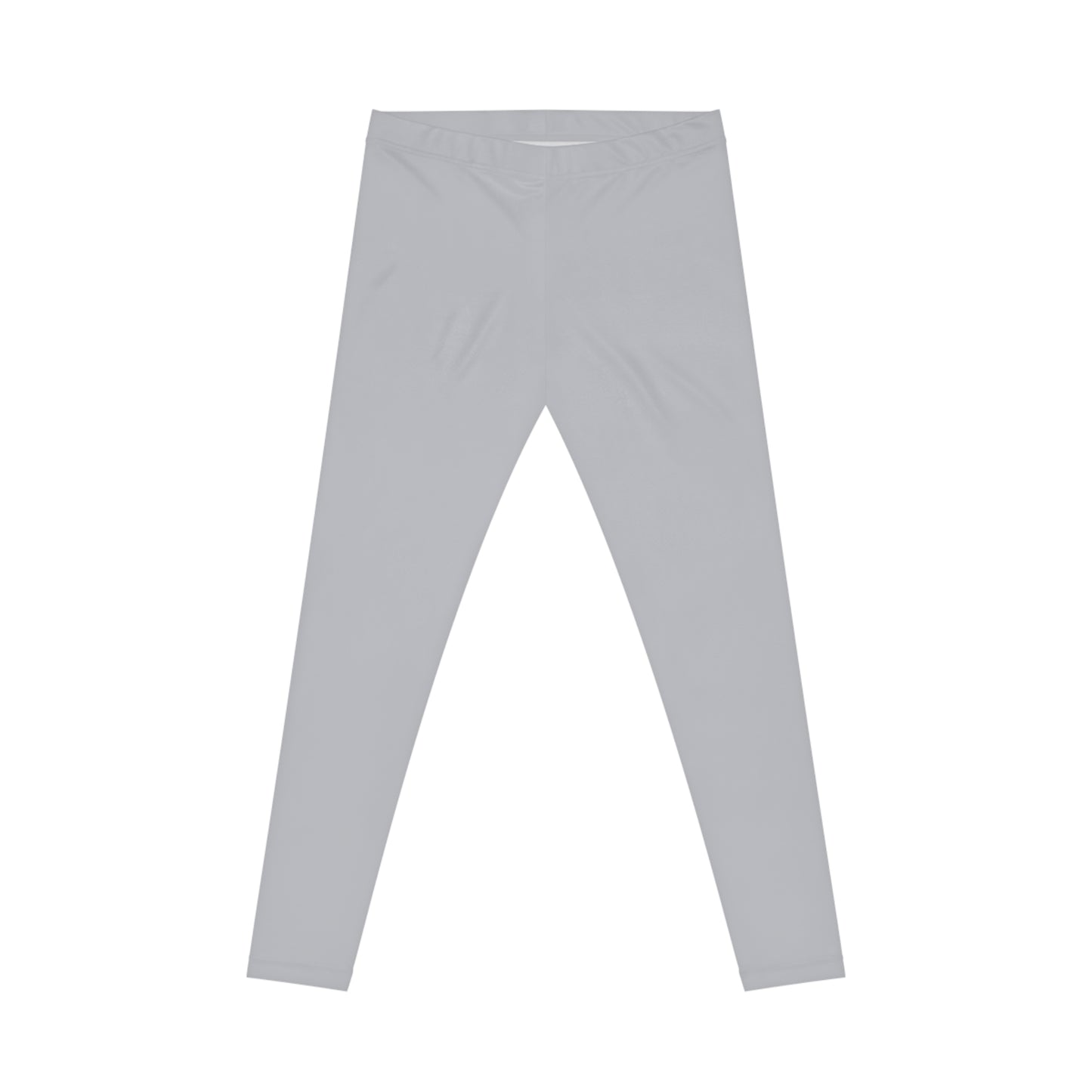 Pale Slate Grey Color Women's Poly-Span Casual Leggings Print Everyday Activewear Pants