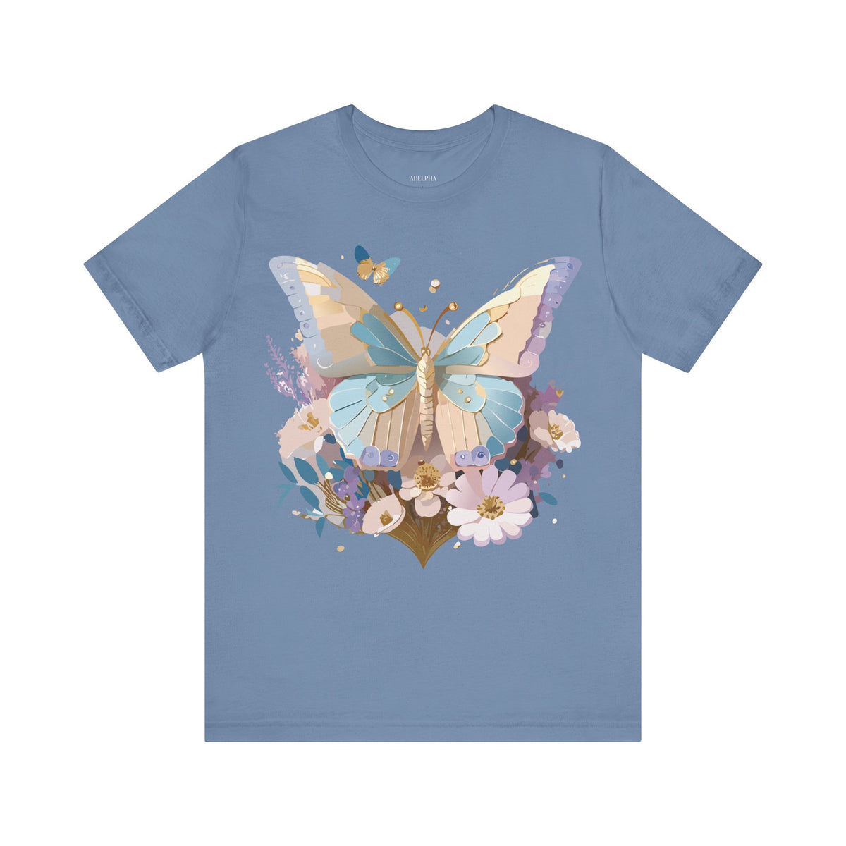 Butterfly Graphic Unisex Cotton Bella+Canvas Tee with Art Design n63