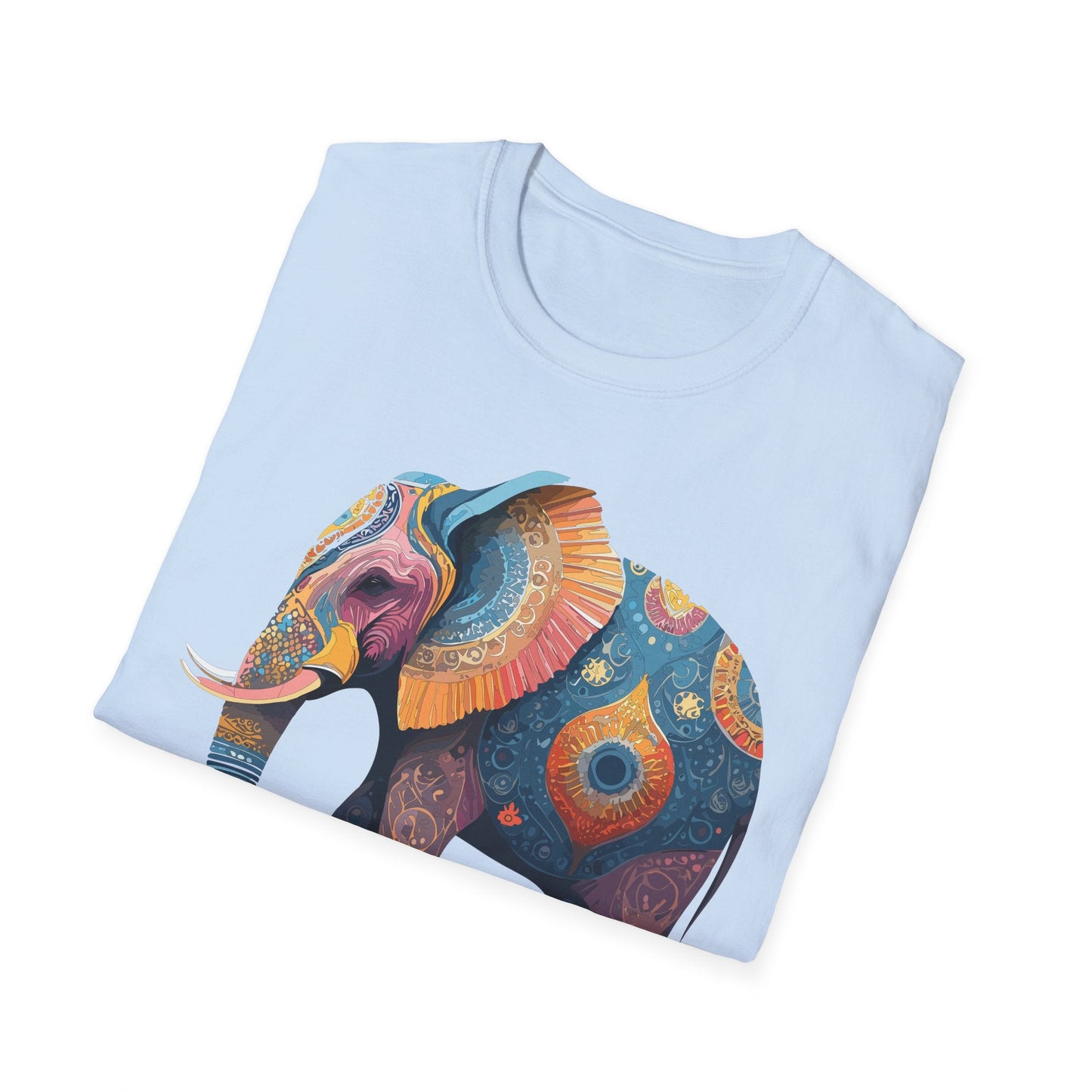 Elephant T Shirt Unisex Gildan Softstyle 64000 Tee With Animal Elephant Graphic Artwork