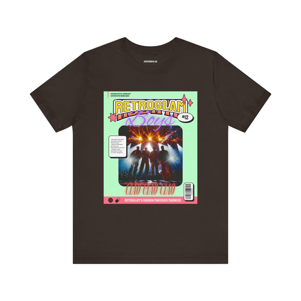 Magazine Cover Graphic Unisex Cotton Bella+Canvas Tee with Retro Poster ab28