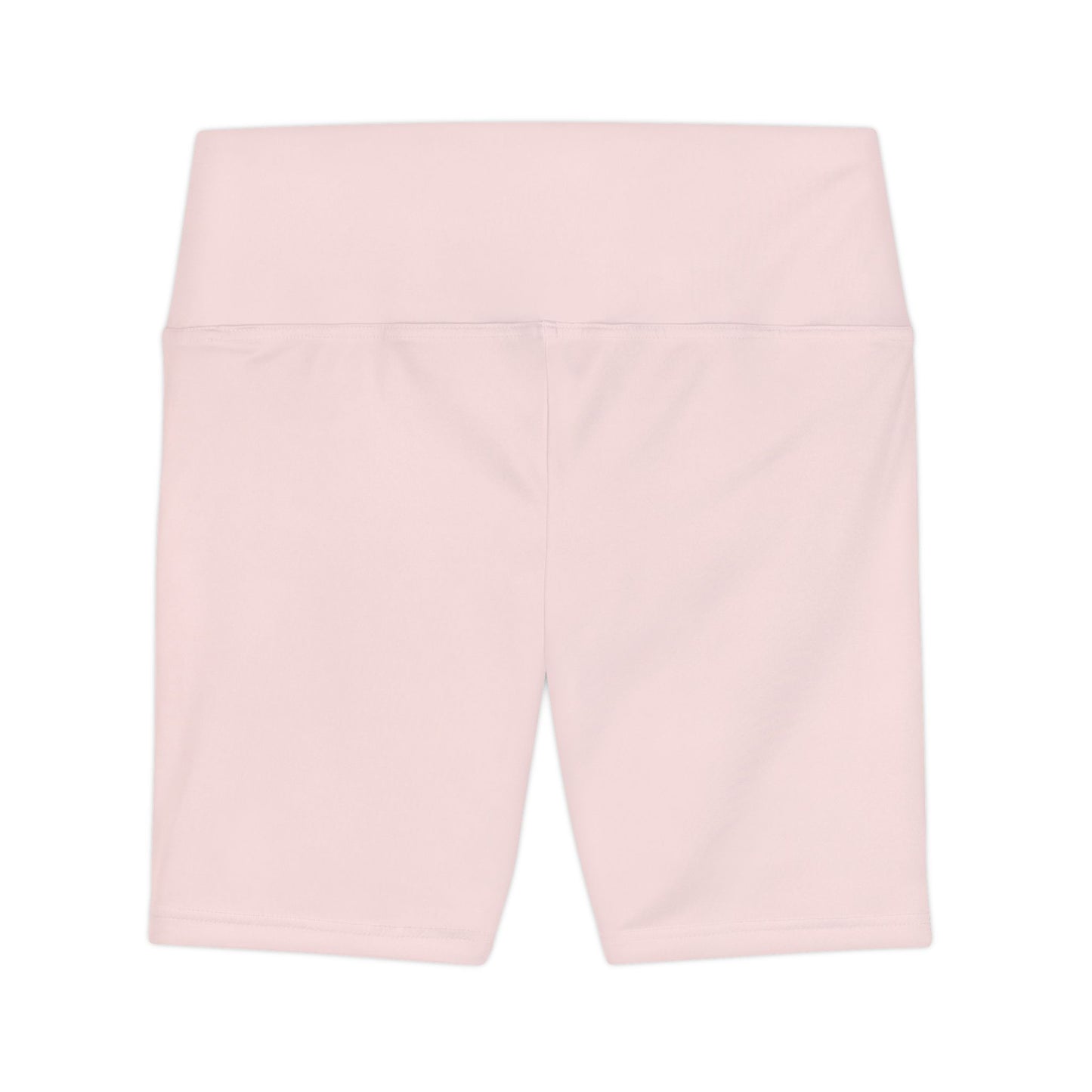 Soft Blush Cream High-Waist Pink Workout Bike Shorts — Women's Activewear Yoga & Gym Shorts