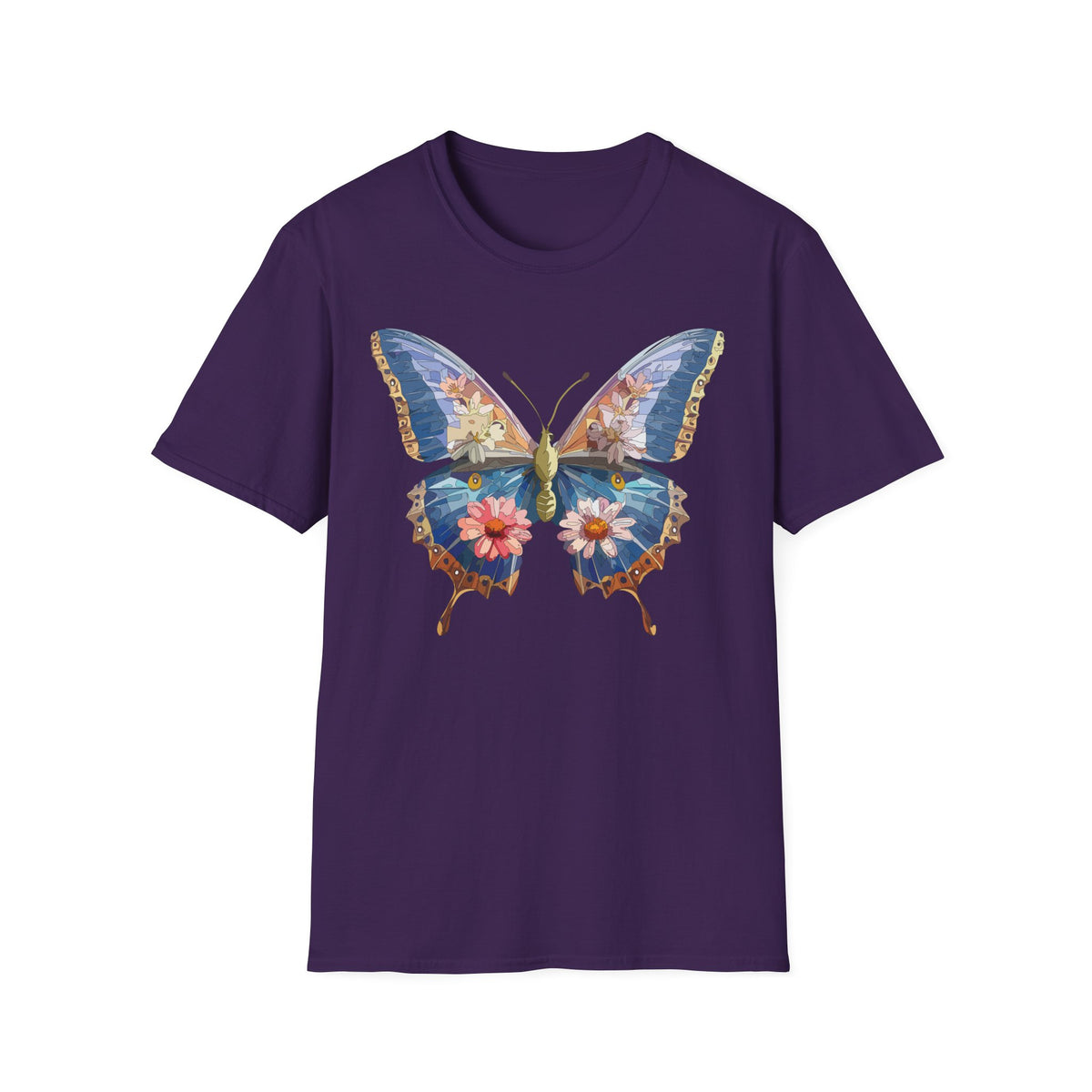 Floral Watercolor Butterfly Graphic Tee Unisex 100 Cotton Gildan T-Shirt