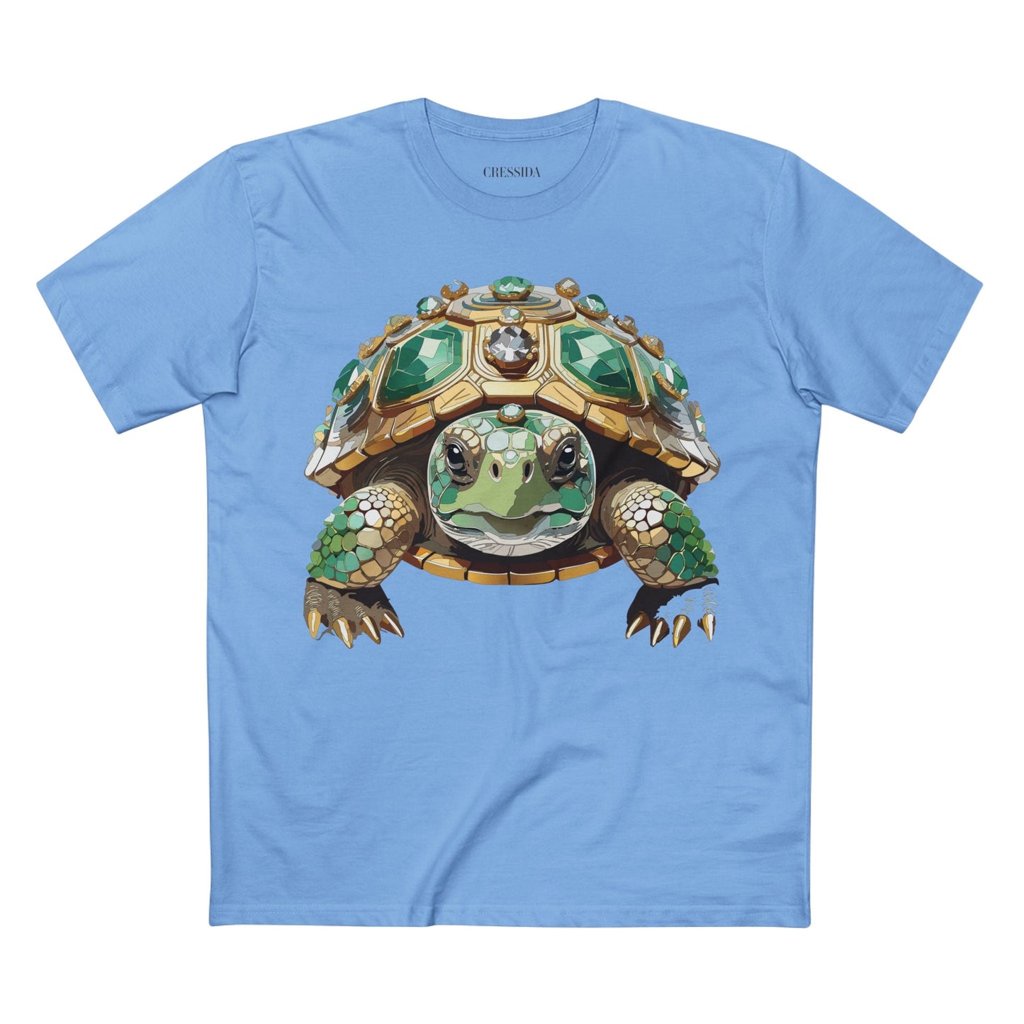 Turtle Graphic Unisex 100 Cotton Tee With Unique Animal Golden Medallion Art Design 31