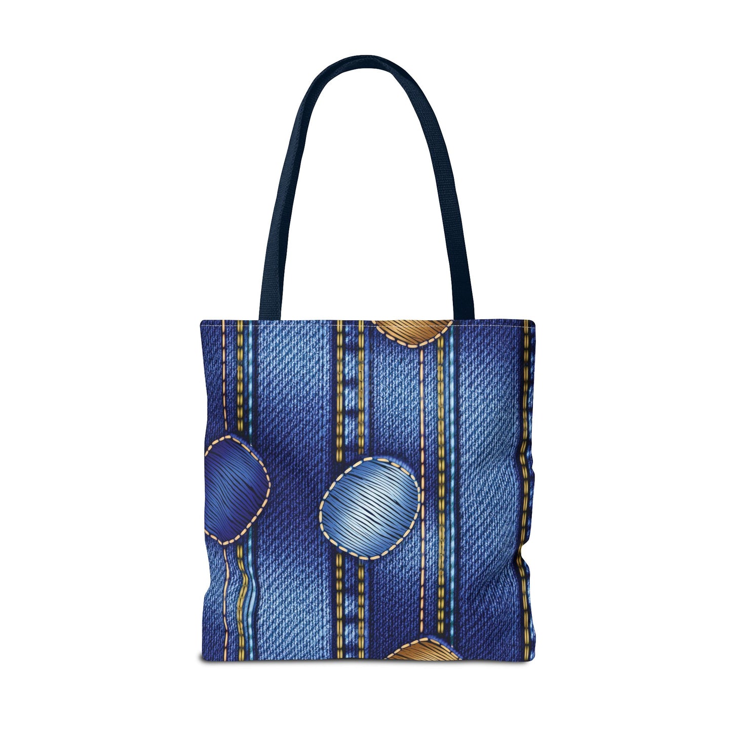 Denim Fabric Imitation Print Unisex Canvas Bag Poly Spun 3 Sizes Tote Bag 186-1