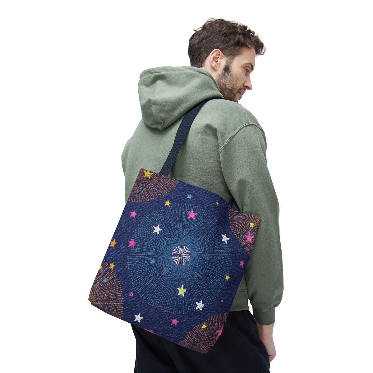 Denim Fabric Imitation Print Unisex Canvas Bag Poly Spun 3 Sizes Tote Bag 183-8