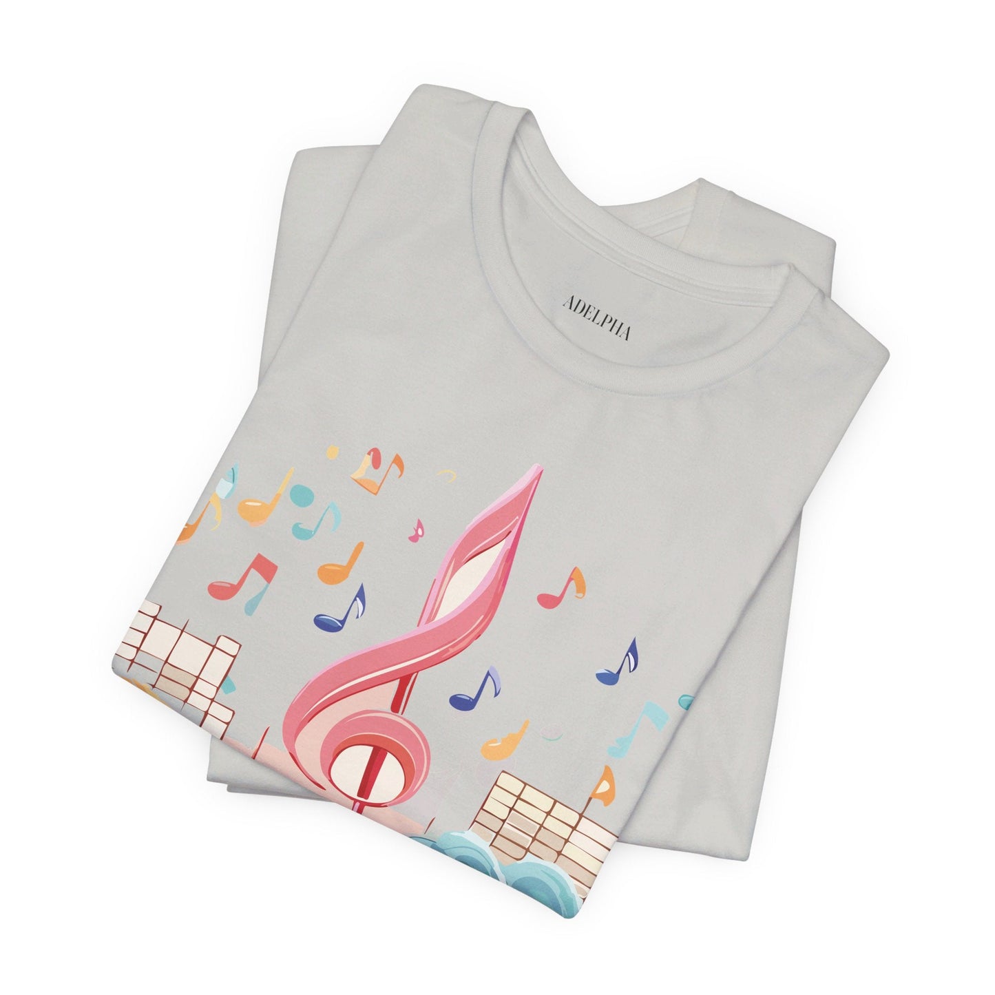 Music Graphic Unisex 100 Cotton Vintage Art with Musical Elements Tee 30