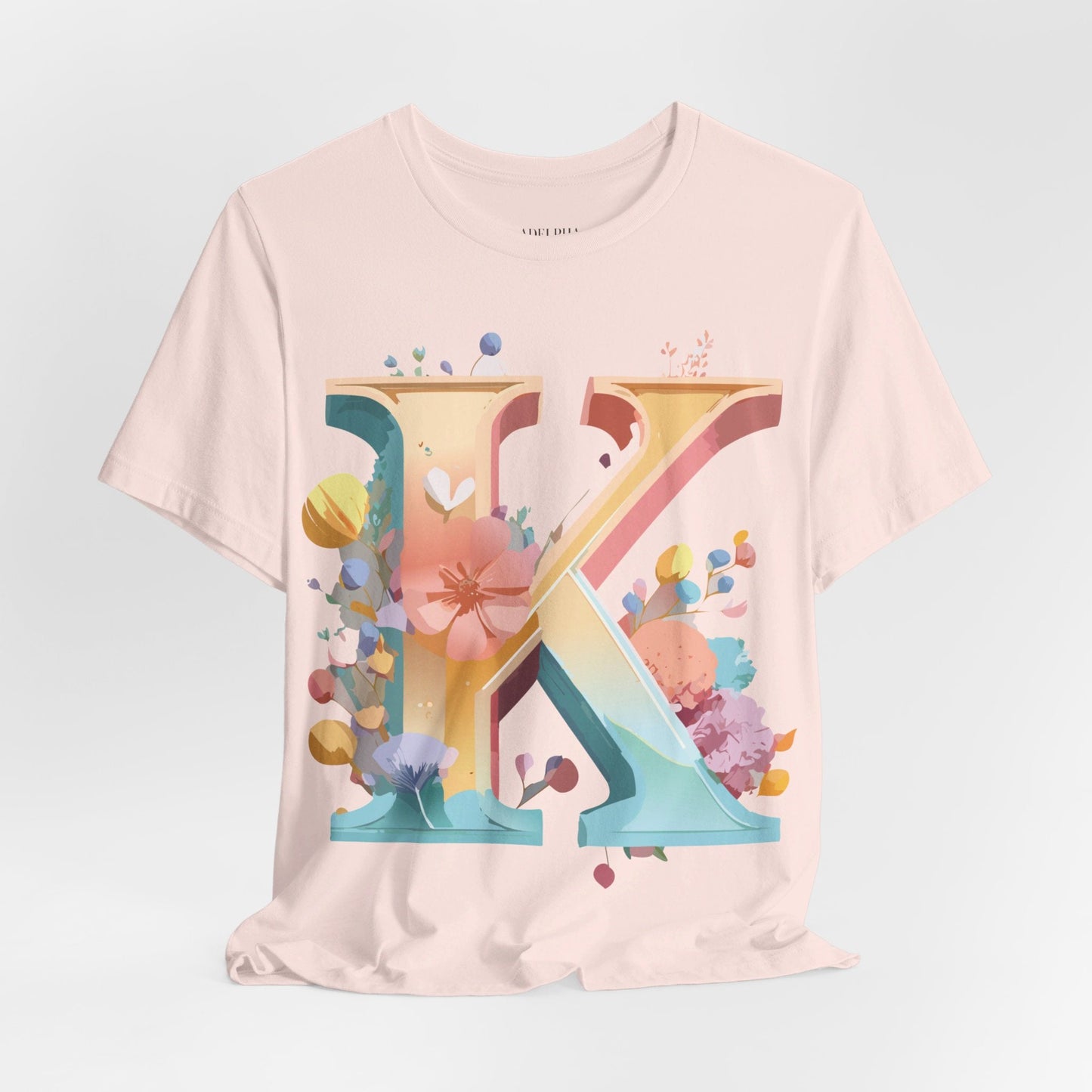 Letter K Shirt Unisex Graphic Tee With Vintage Inspired Artwork By Adelpha Short Sleeve