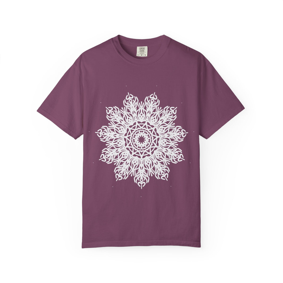Unisex Garment Dyed Cotton T-Shirt with Mandala Graphic Design