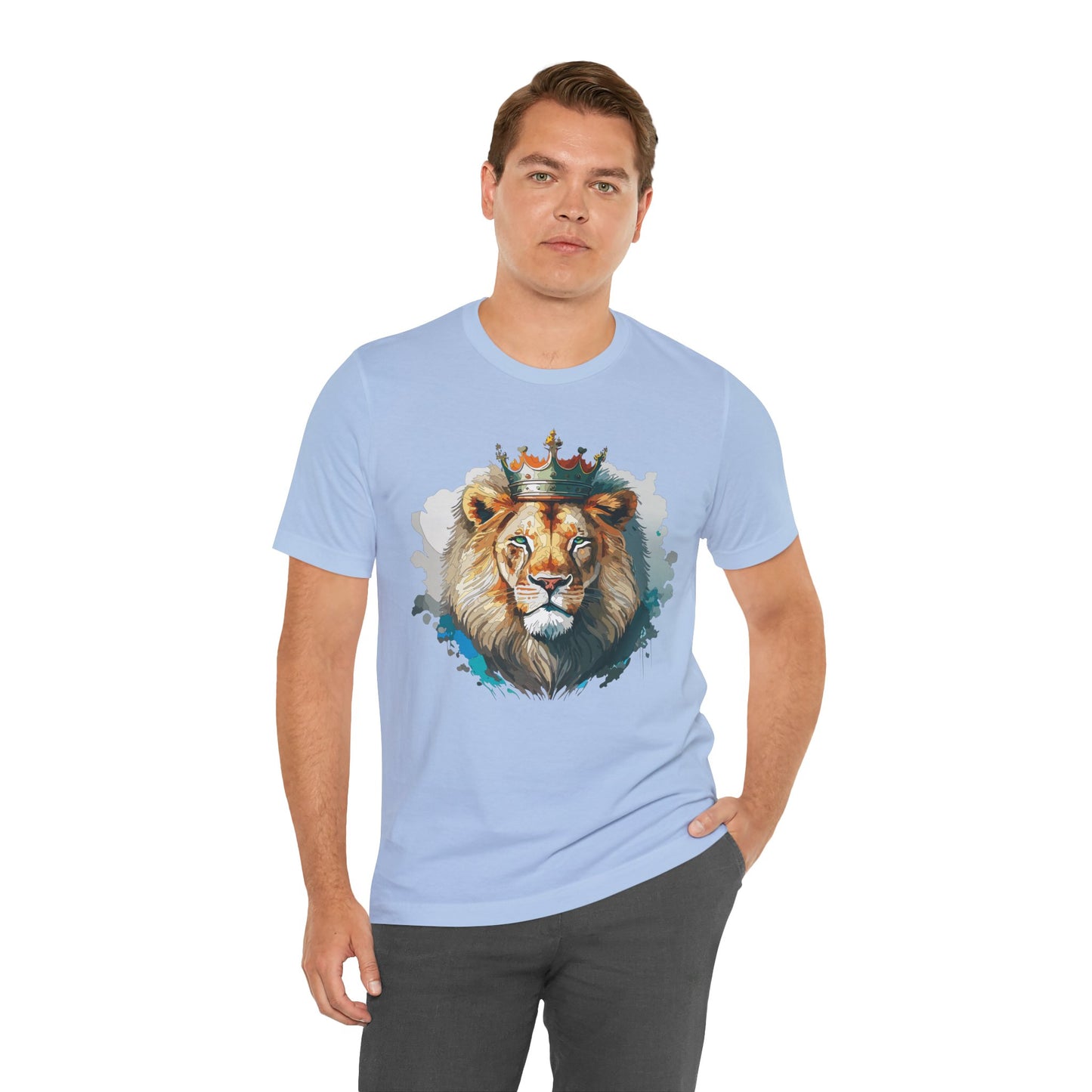 Unisex King Lion Tee, Animal Shirt, Tee Shirt with Lion, Crown T-Shirt, Animal King Tees, Crown Shirt, Safari T-Shirt 3
