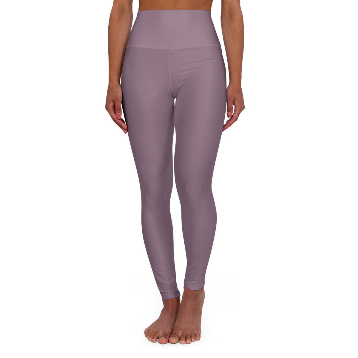 Dusty Mauve Color High-Waist Yoga Leggings Women's Seamless Poly-Span Stretchy Pants XS-2XL
