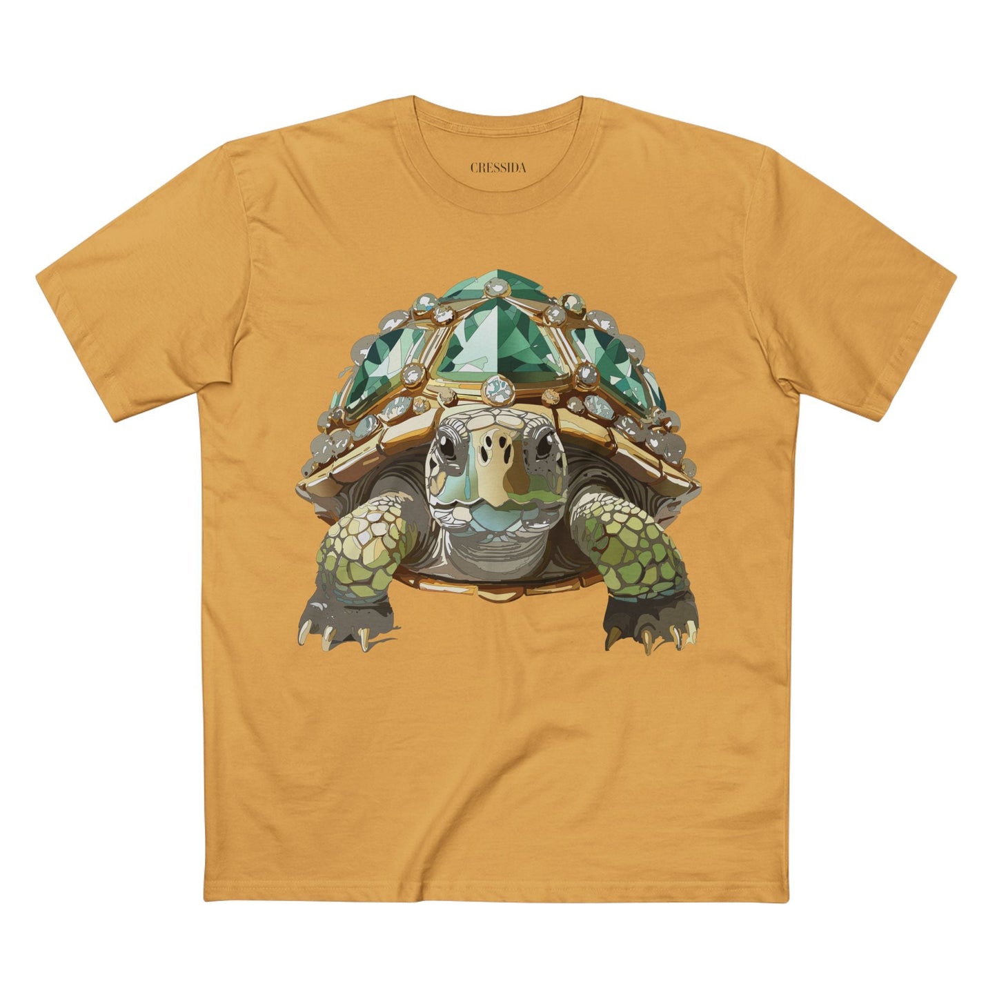 Turtle Graphic Unisex 100 Cotton Tee With Unique Animal Golden Medallion Art Design 30