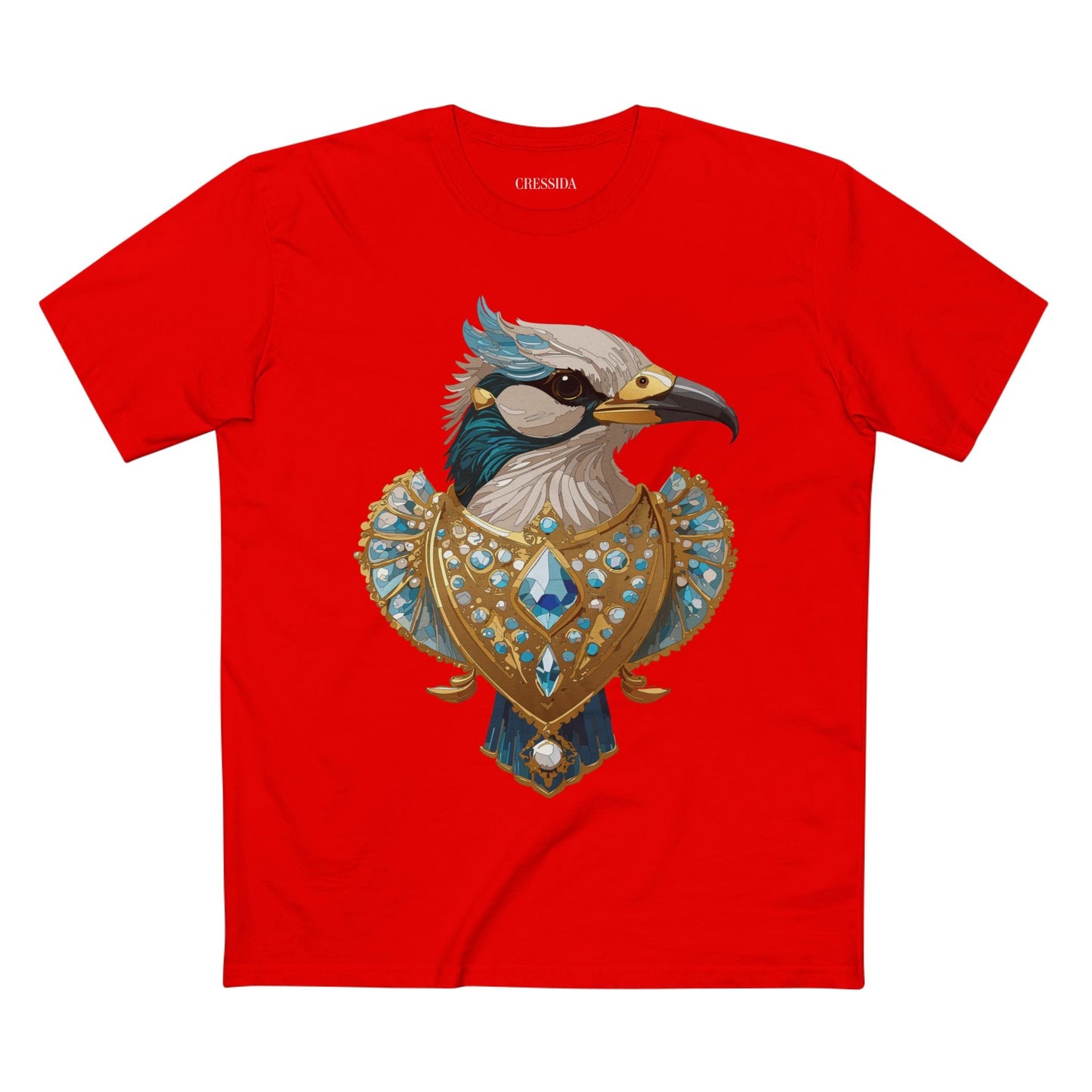 Bird Graphic Unisex 100 Cotton Tee With Unique Animal Golden Medallion Art Design 17