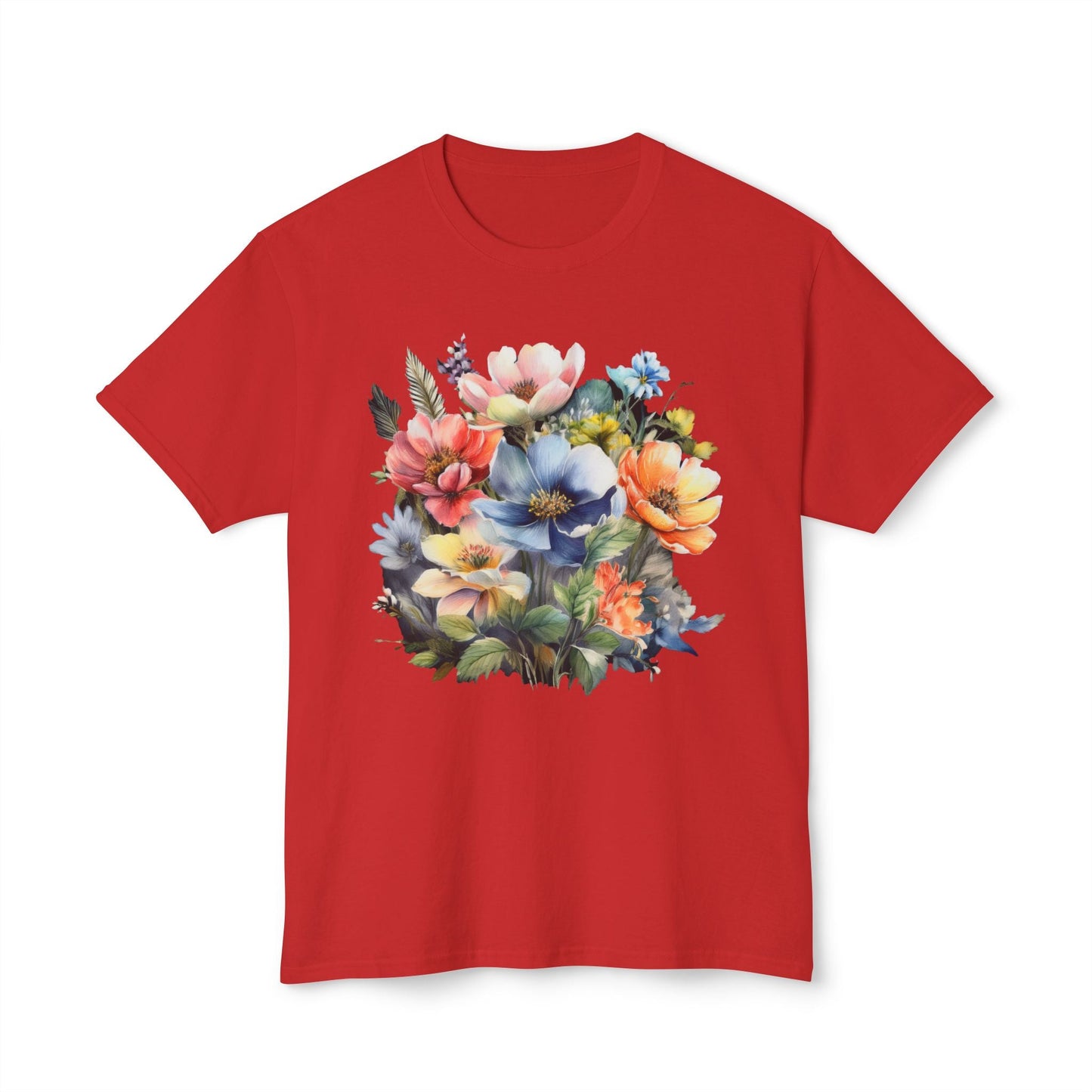 Unisex Floral T Shirt With Vintage Flower Art Print Premium Cotton Tee Soft Breathable Everyday Wear