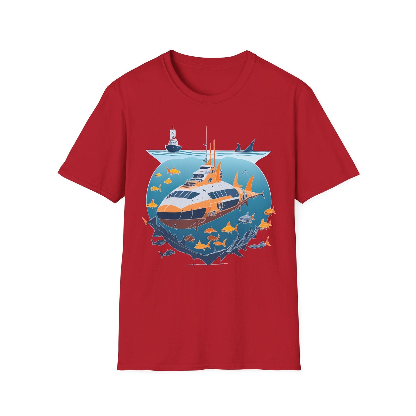 Ocean Tee Shirt Unisex Short Sleeve Gildan Softstyle 64000 Premium Comfort Ocean Artwork