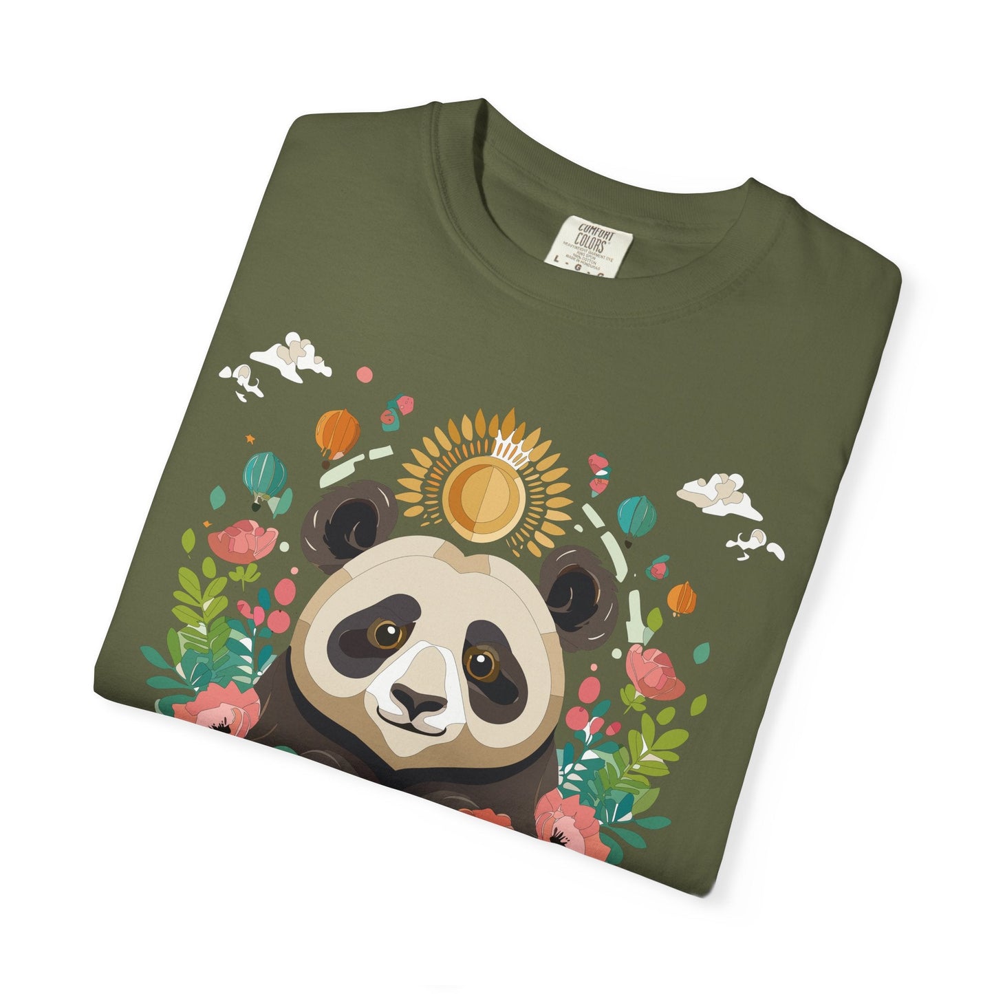 Panda Portrait Graphic T-Shirt Unisex Cotton Floral Animal Art Tee p4