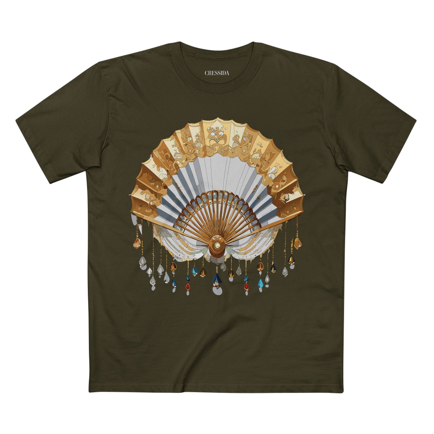 Antique Fan Graphic Design T-Shirt Unisex 100 Cotton Floral Carnival Artwork Tee 13