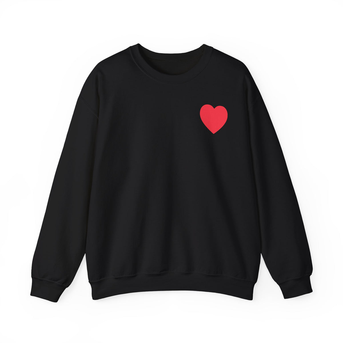 Small Red Heart Graphic Valentine's Day Sweatshirt Unisex 50/50 Cotton-Poly Sweatshirt w79