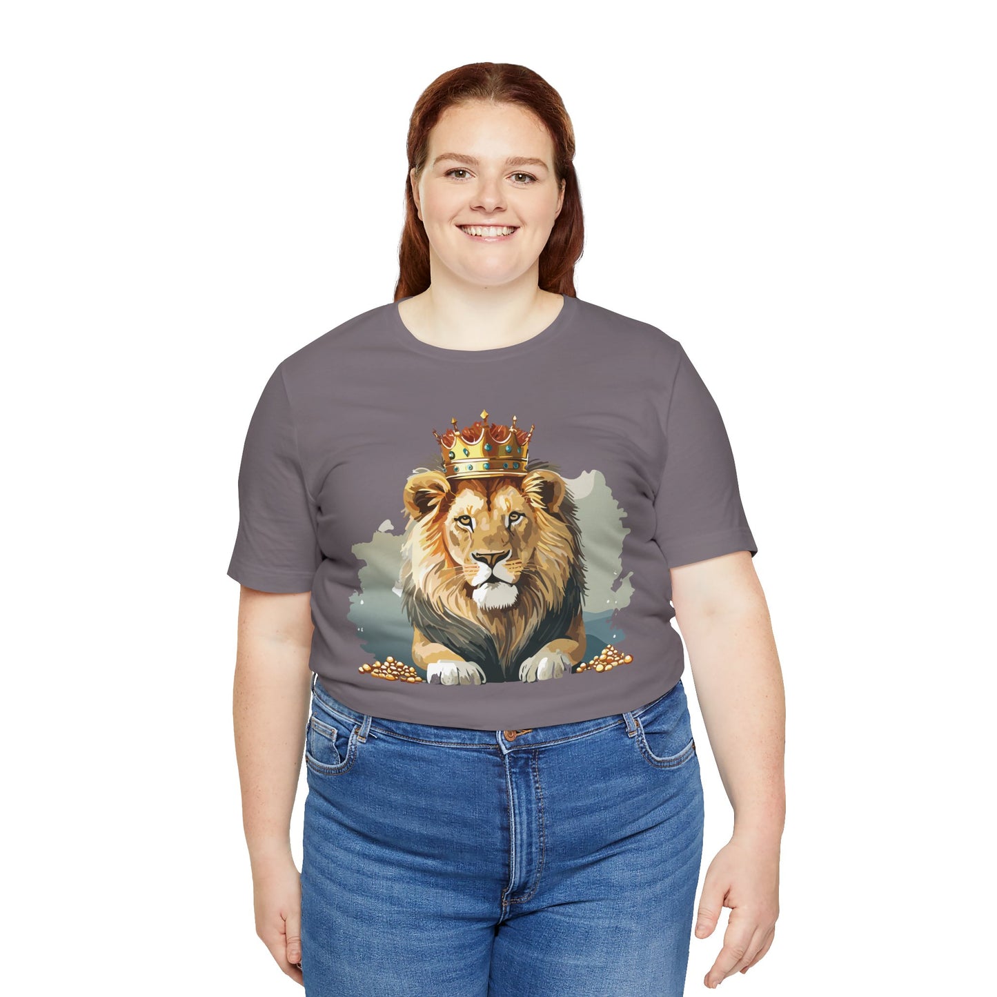 Majestic Lion Crown T-shirt, Animal Shirt, Lion Tee, Unisex Top, Birthday Gift, Shirt with Animal design