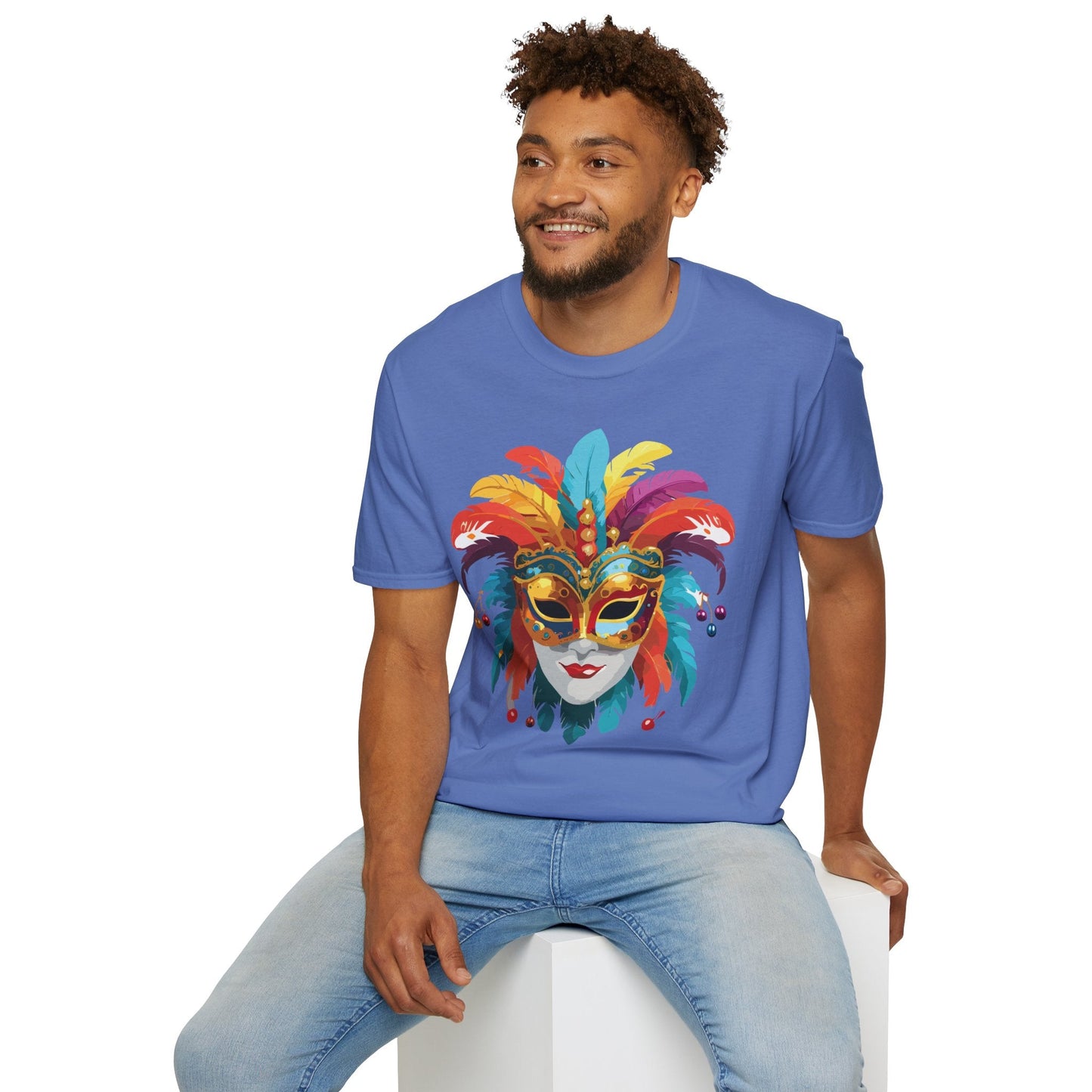 Mask Graphic Unisex Cotton Masquerade Design Artwork Tee 30