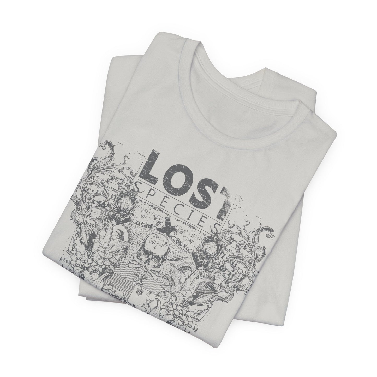 Lost Species Tee Floral Wildlife Illustration Rock Band T-Shirt A-7