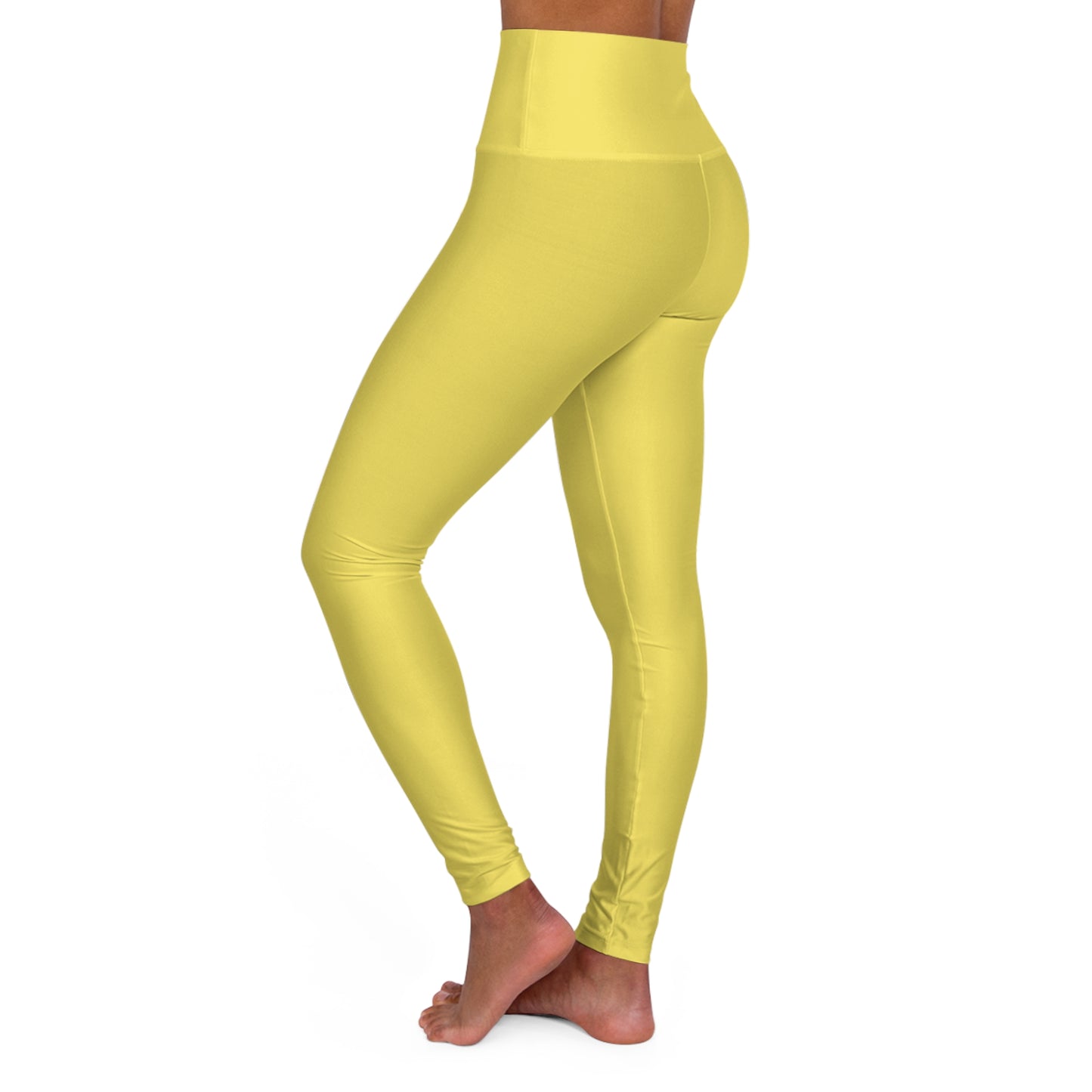 True Yellow Color High-Waist Yoga Leggings Women's Seamless Poly-Span Stretchy Pants XS-2XL