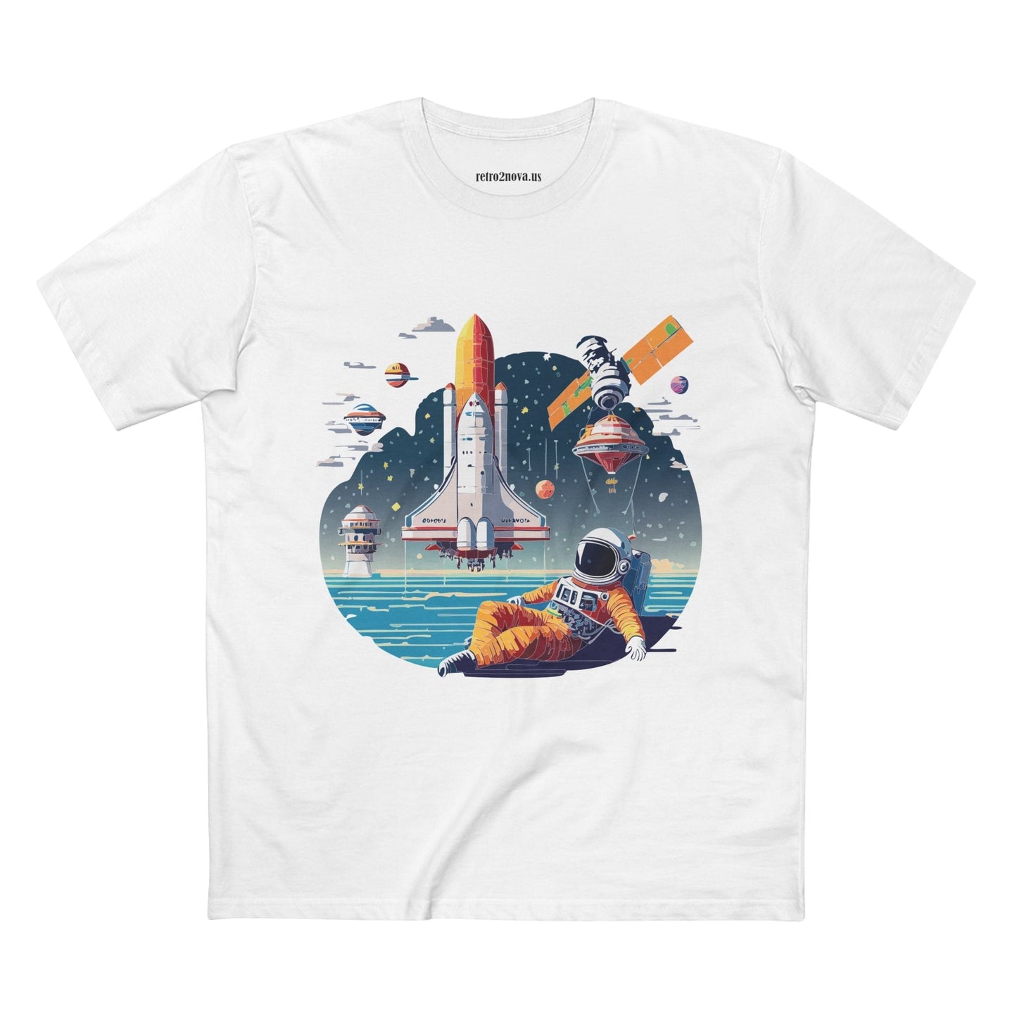 Cosmos Astronaut Shirt CS35 Unisex Premium Cotton Tee With Original Art Design Retro2Nova