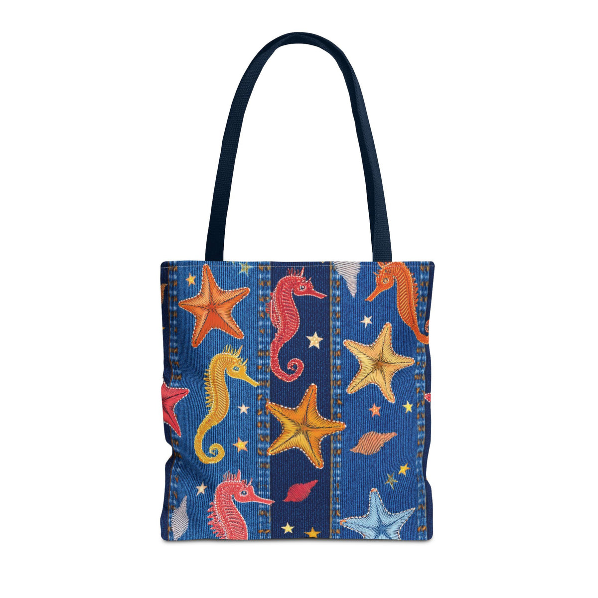 Denim Fabric Imitation Print Unisex Canvas Bag Poly Spun 3 Sizes Tote Bag 182-21