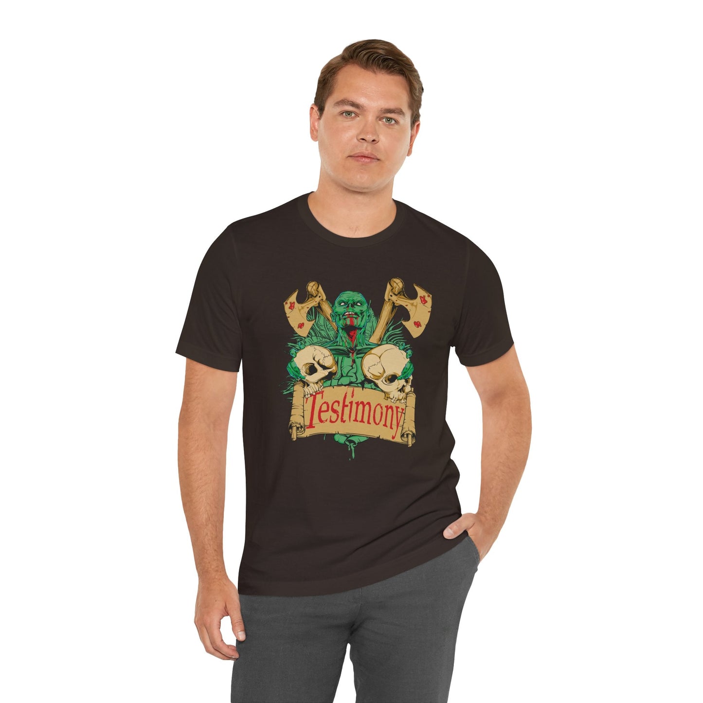 Cthulhu Skull Axes Testimony Tee Lovecraft Horror Mythos Shirt Art-42