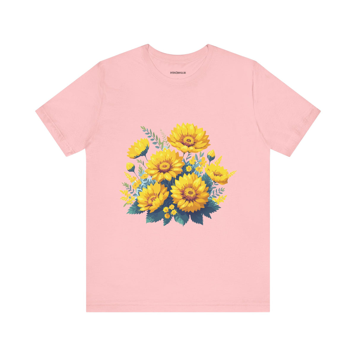 Floral Graphic Unisex Cotton Bella+Canvas Tee with Flowers Design ab16