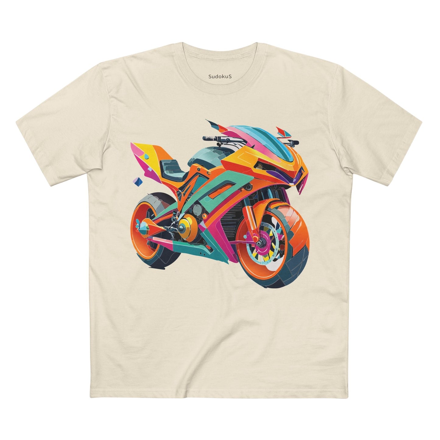 Moto Bike Graphic Unisex 100 Cotton Staple Tee 6