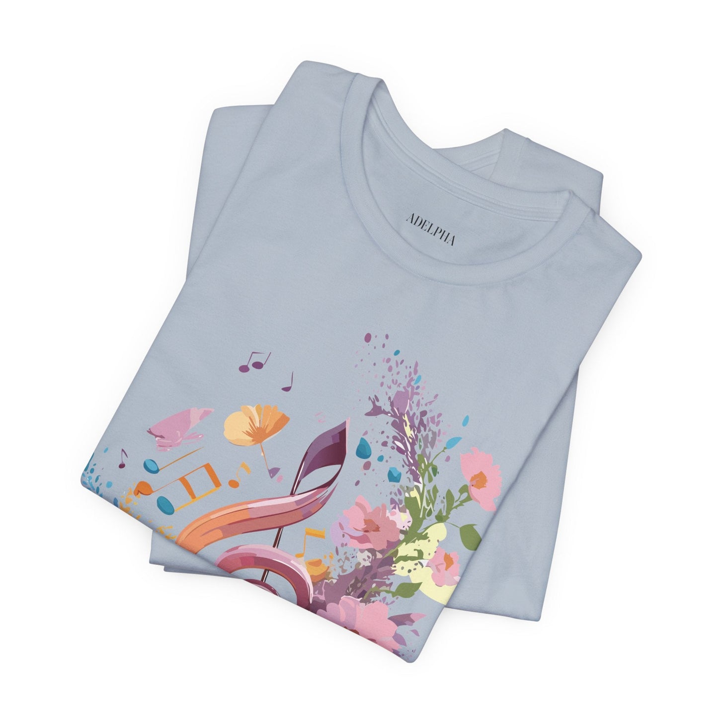Music Graphic Unisex 100 Cotton Vintage Art with Musical Elements Tee 115