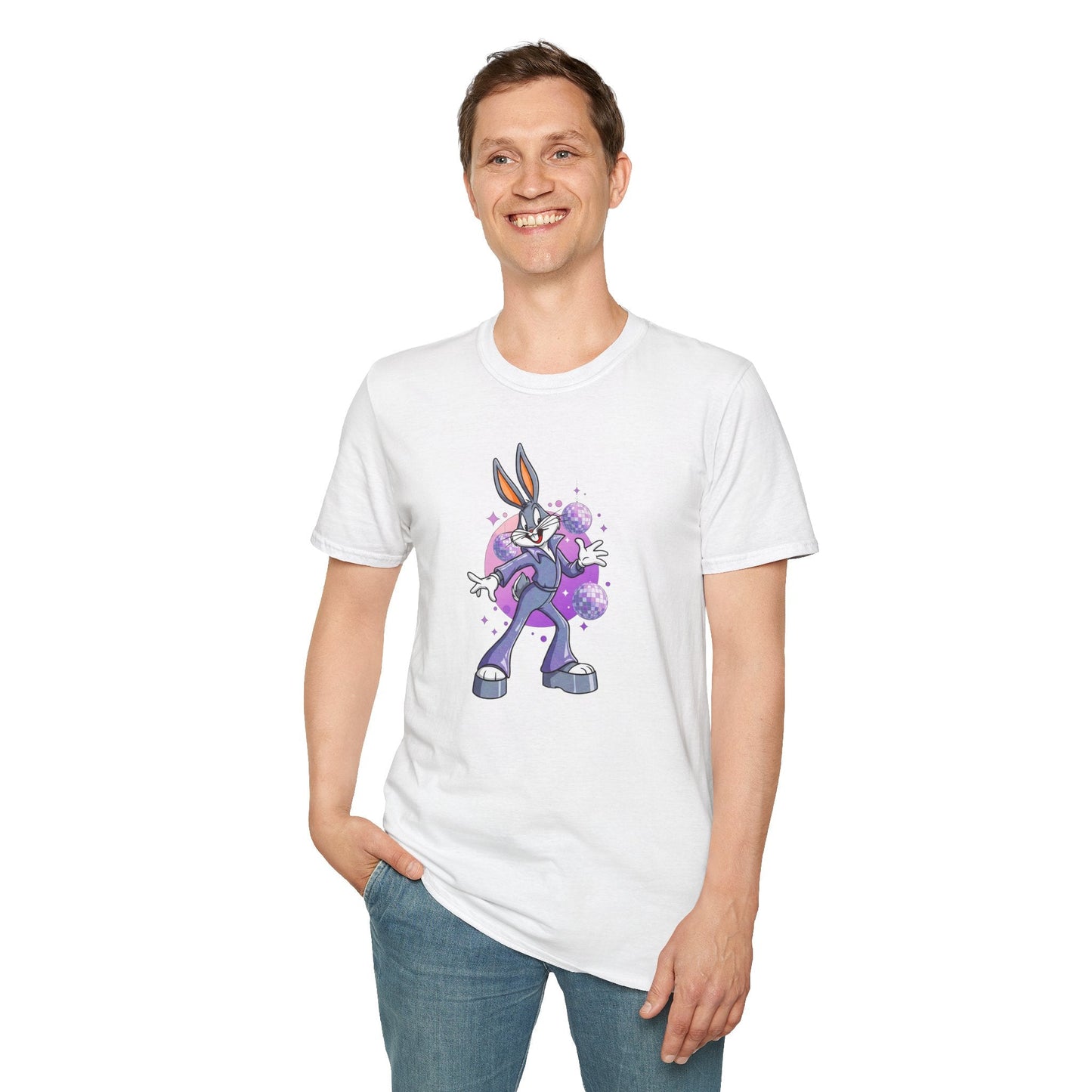 Bugs Bunny Unisex T Shirt Cartoon Animation Tee Gildan Softstyle 64000 Cotton Tee