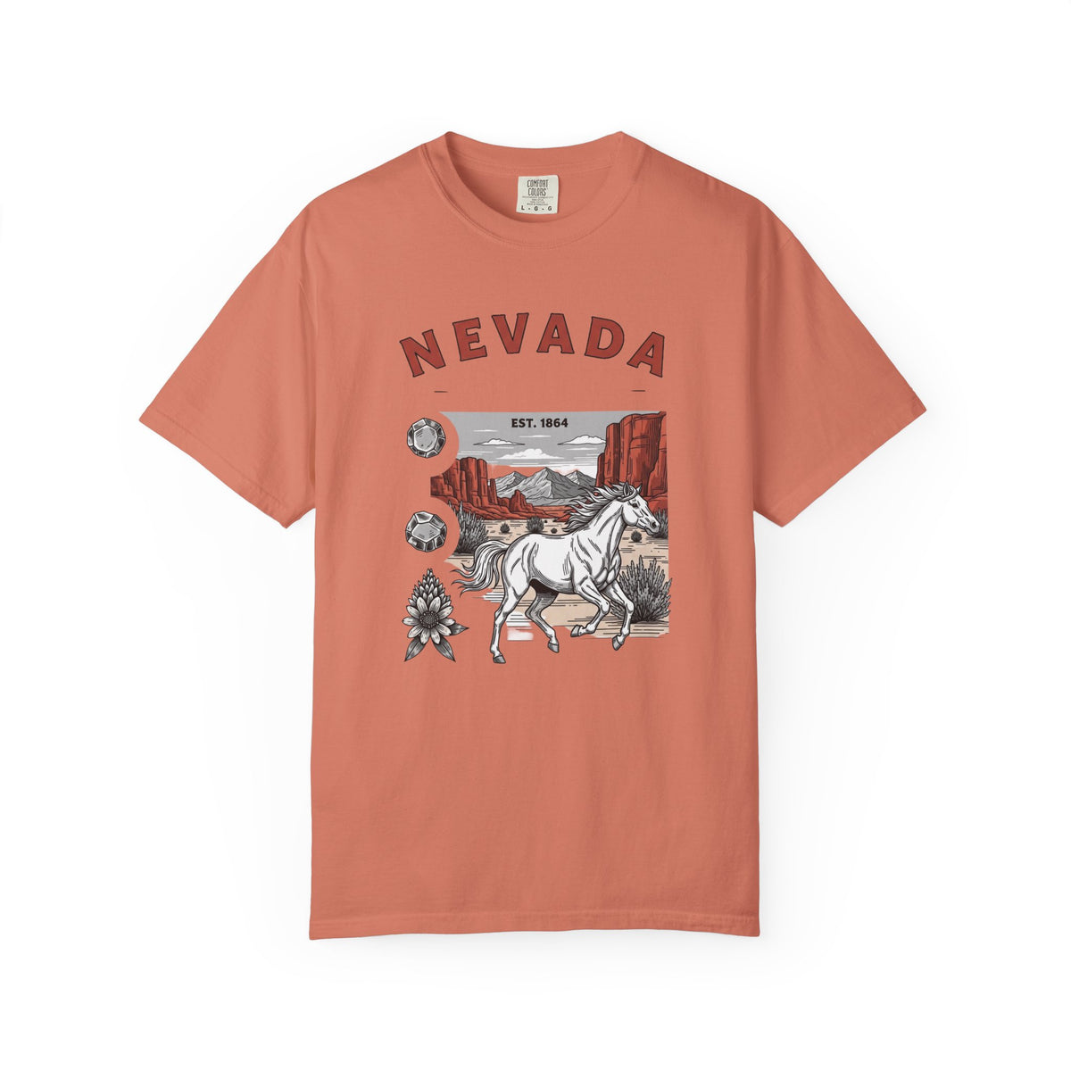 Nevada State Vintage Travel Tourist Graphic Tee Unisex 100 Cotton Comfort Colors T-Shirt