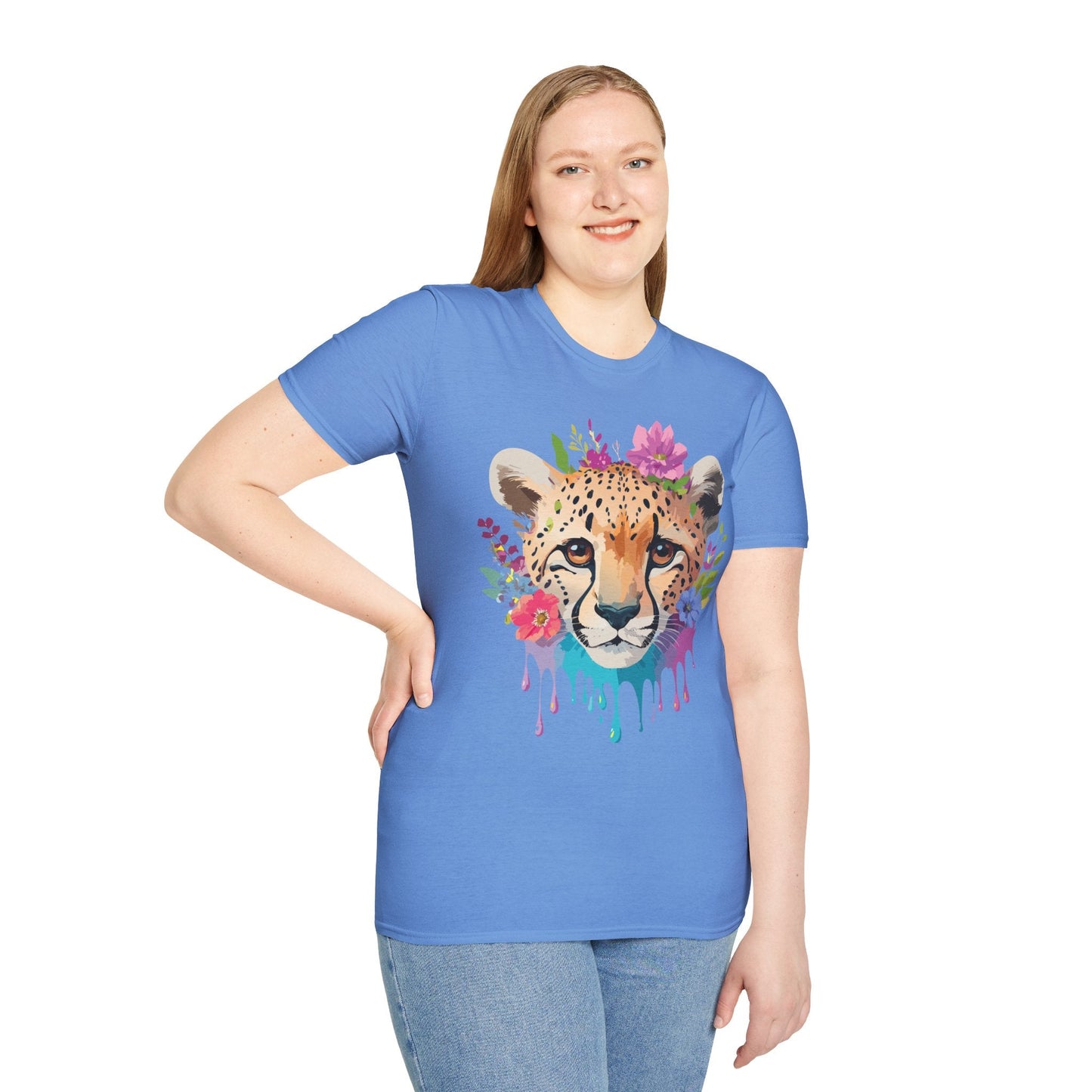 Cheetah Print Unisex Softstyle T Shirt Gildan 64000 Tee For Everyday Comfort