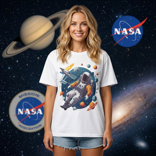 Cosmos Astronaut Graphic Tee Staple Unisex 100 Cotton Tee Shirt - CS-46