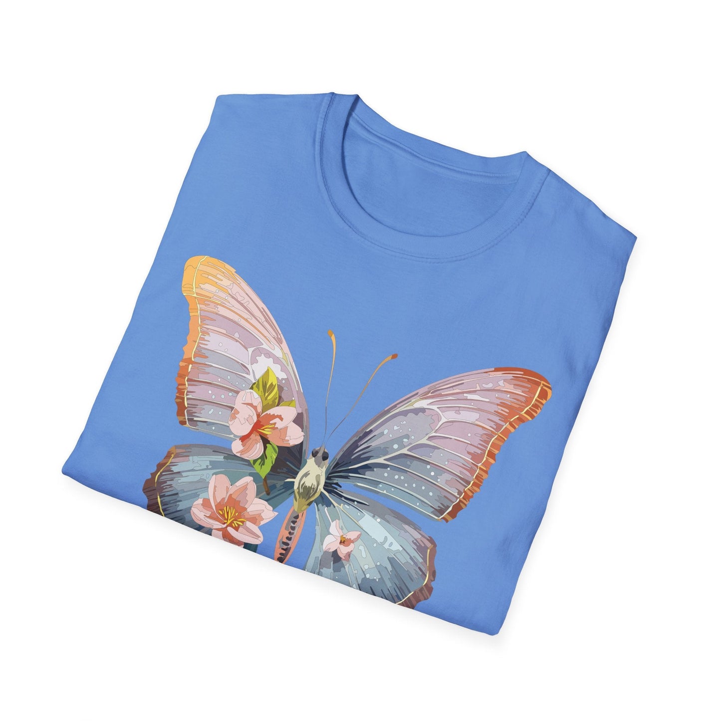 Butterfly Print T Shirt For Men Women Unisex Monarch Design Softstyle Cotton Tee