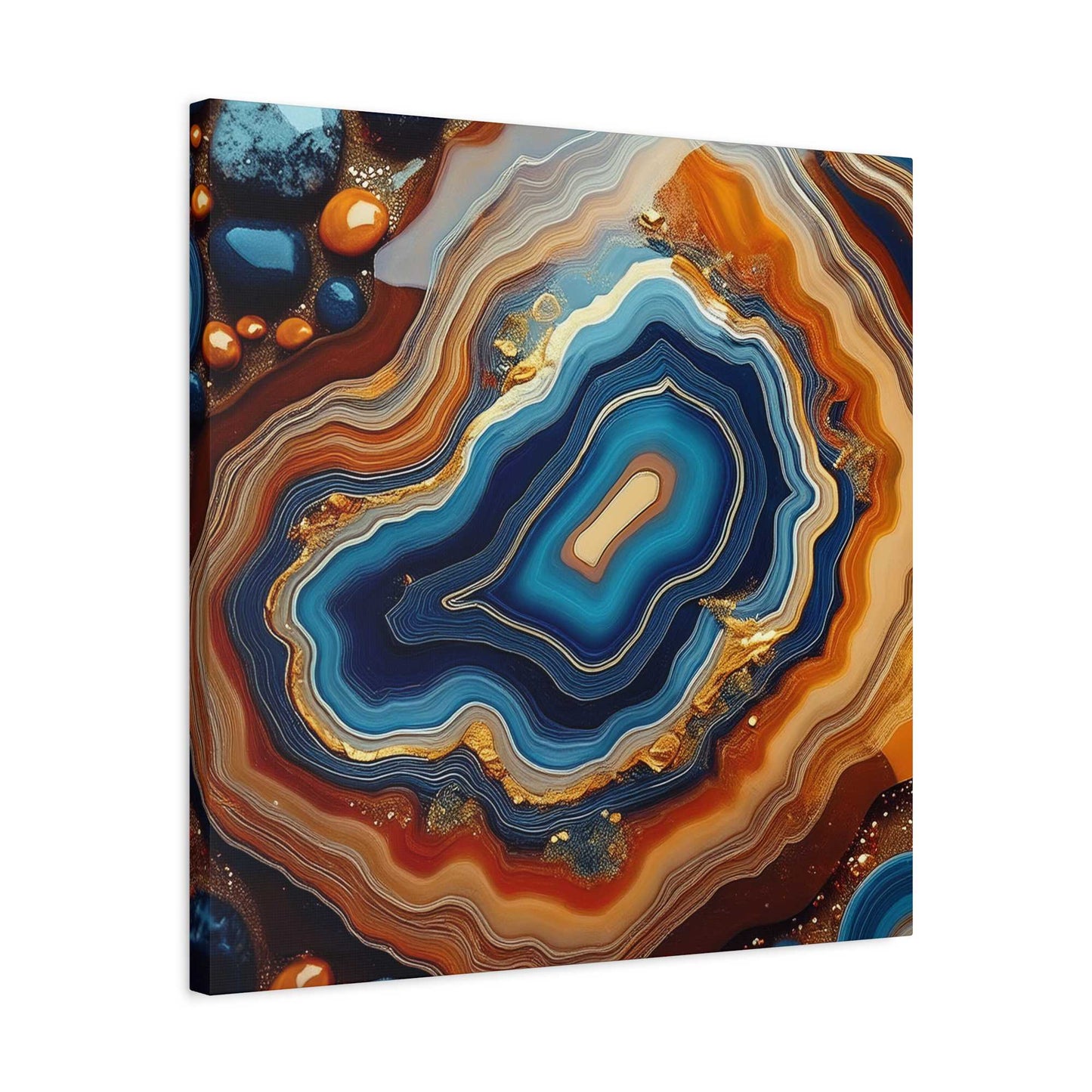 Agate Stone Graphic Print Canvas, Oil Paint Print 20x20, 24x24, 30x30, 32x32, 36x36 Canvas Pine-Wood Inner Frame MC-189
