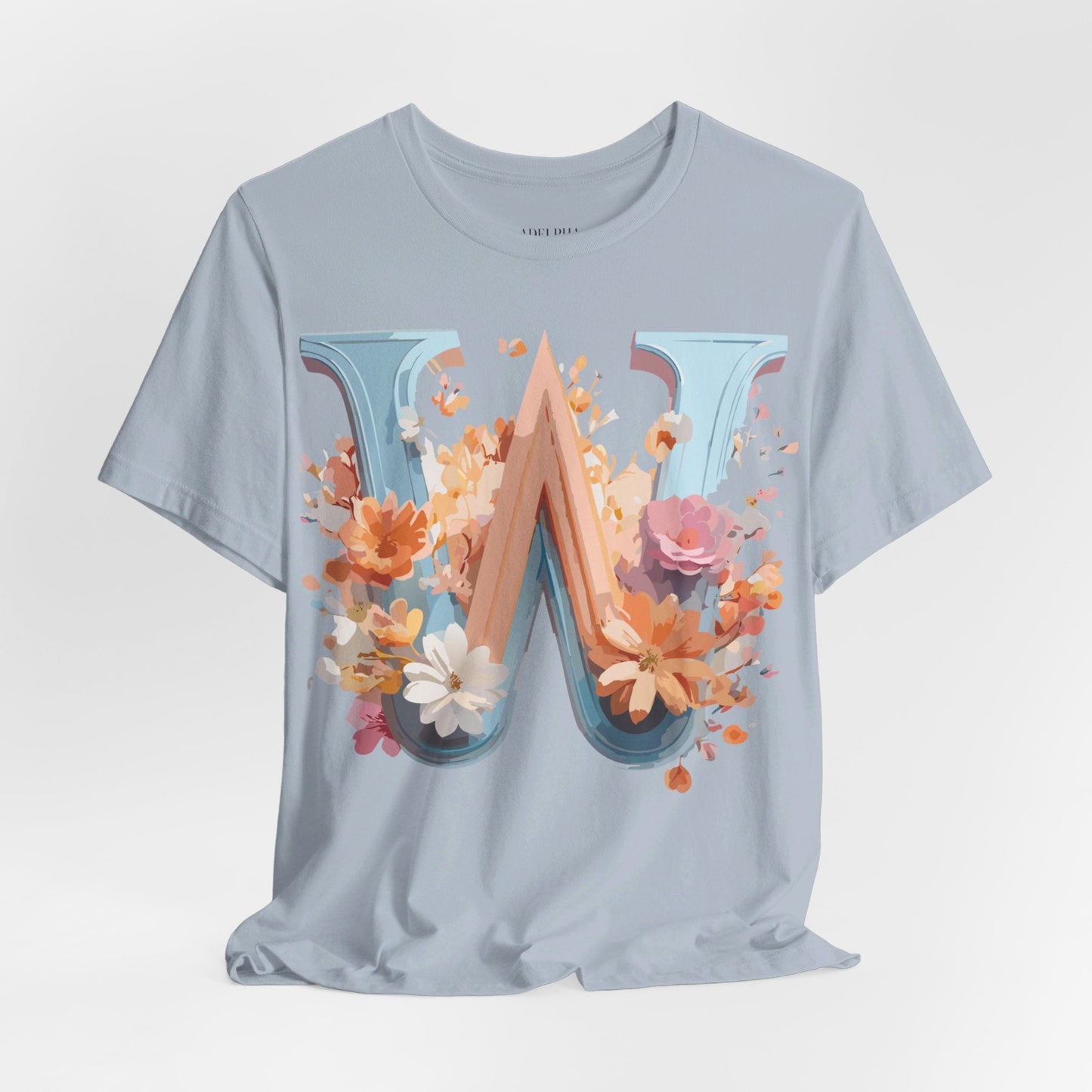 Letter W Shirt Unisex Graphic Tee Vintage Inspired Adelpha Art Design Short Sleeve