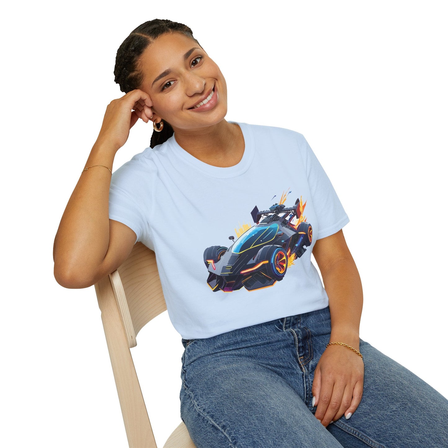 Unisex Car T Shirt With Cars Design Hot Wheels Graphic Tee Gildan Softstyle 64000