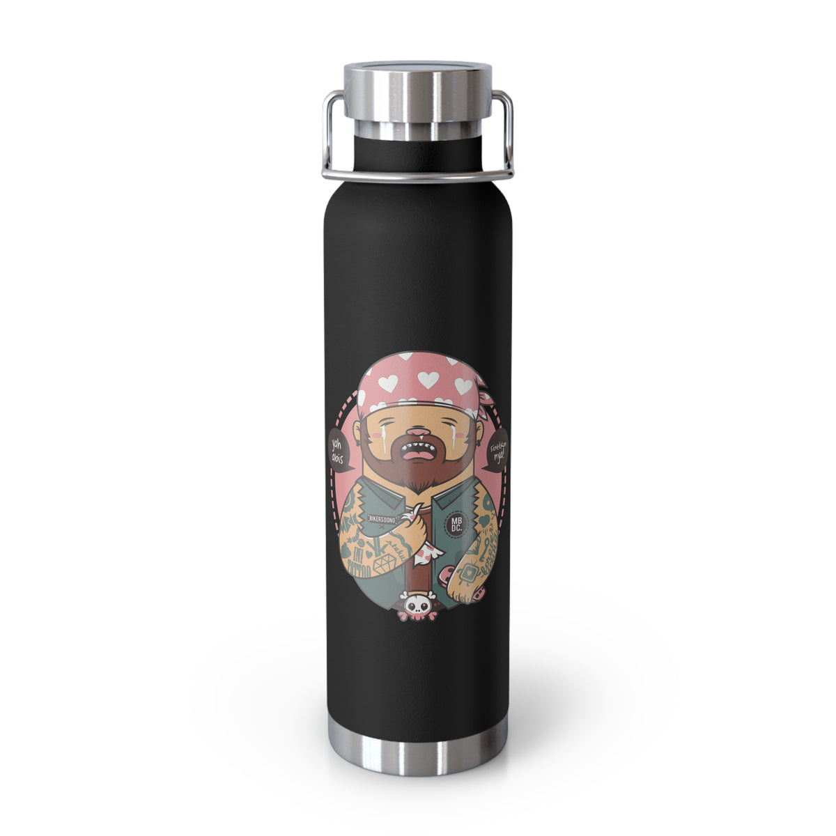 22oz Copper Insulated Water Bottle with Cartoon Design - CV83