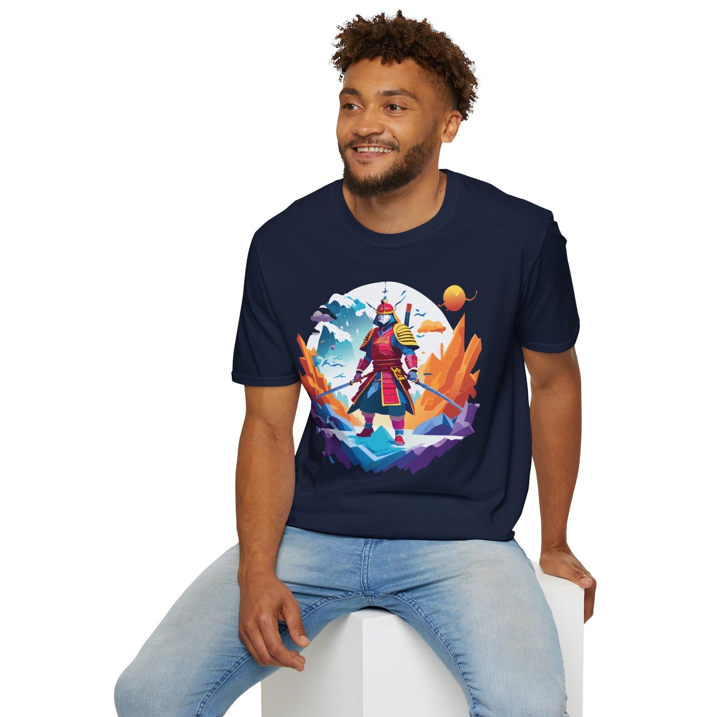 Samurai Shirt Unisex Short Sleeve T Shirt Gildan Softstyle 64000 100 Percent Ring Spun Cotton Tee