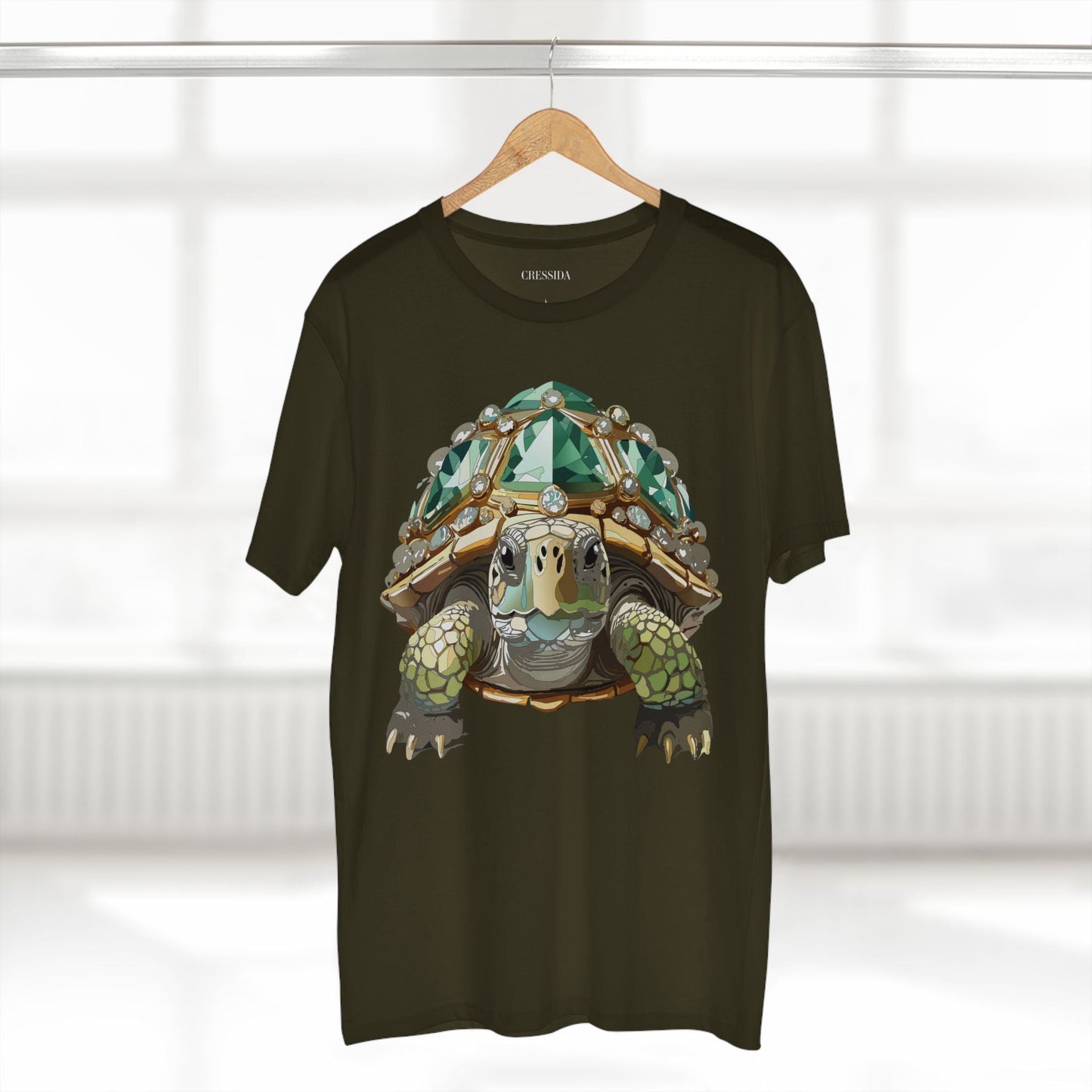 Turtle Graphic Unisex 100 Cotton Tee With Unique Animal Golden Medallion Art Design 30