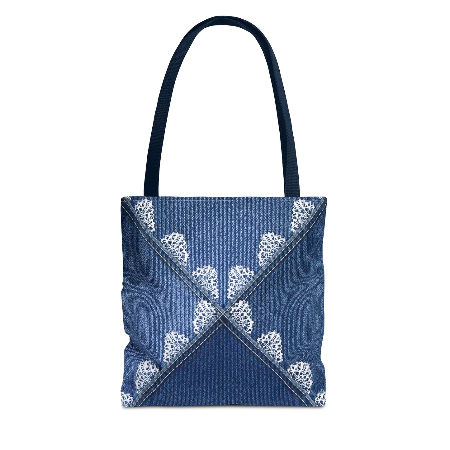 Denim Fabric Imitation Print Unisex Canvas Bag Poly Spun 3 Sizes Tote Bag 110